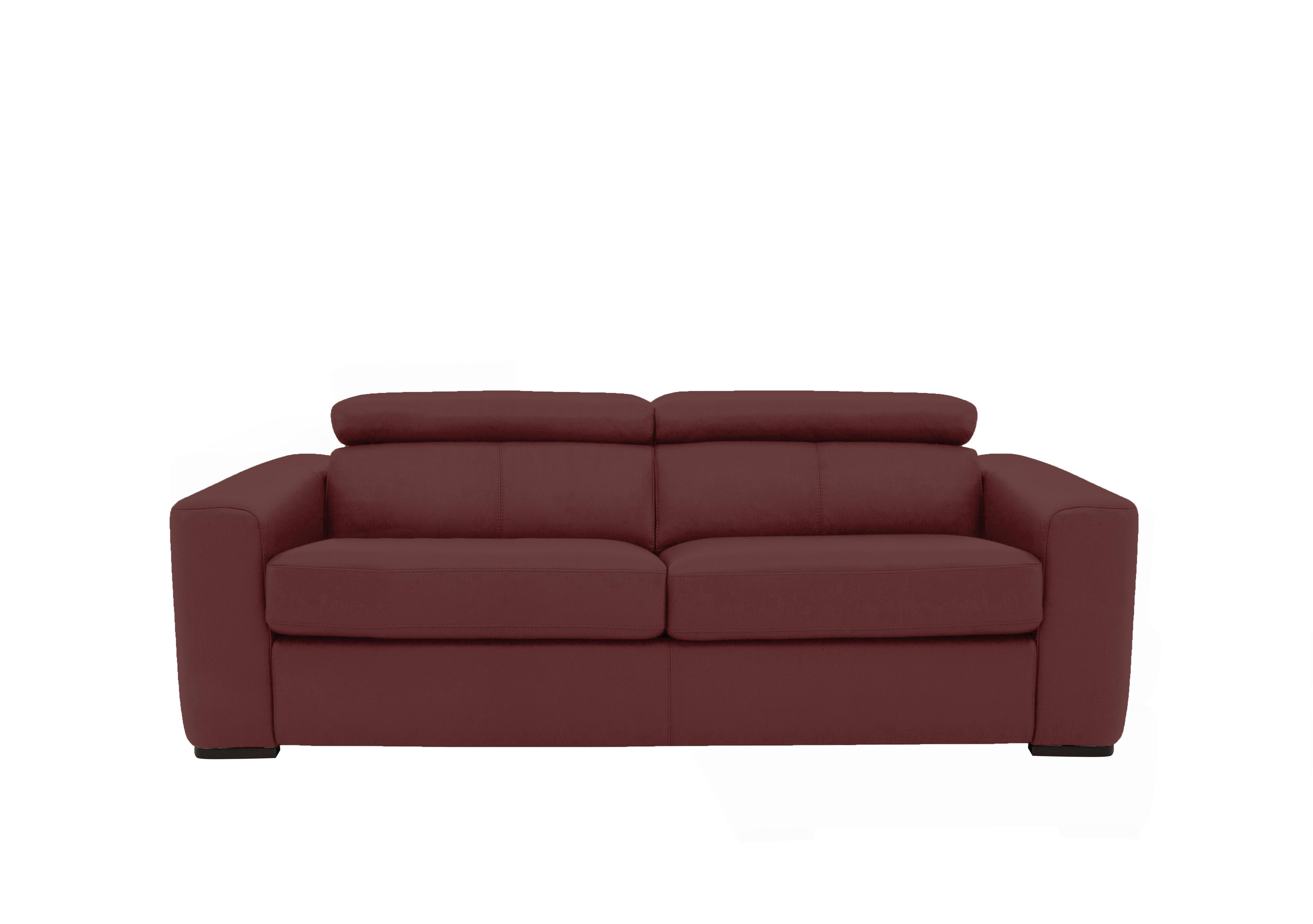 Infinity 3 Seater Leather Sofa Bed in Bv-035c Deep Red on Furniture Village