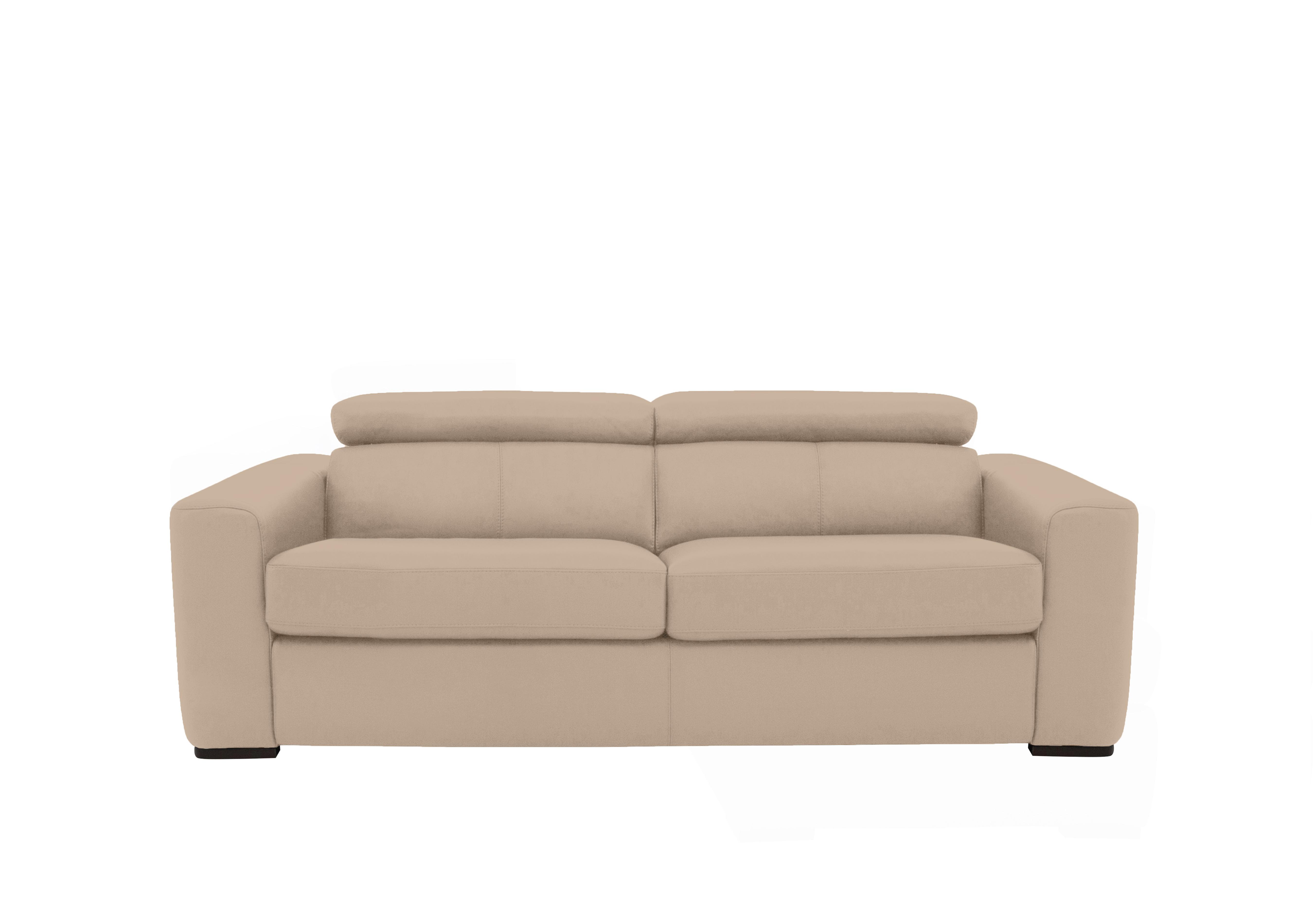Infinity 3 Seater Leather Sofa Bed in Bv-039c Pebble on Furniture Village