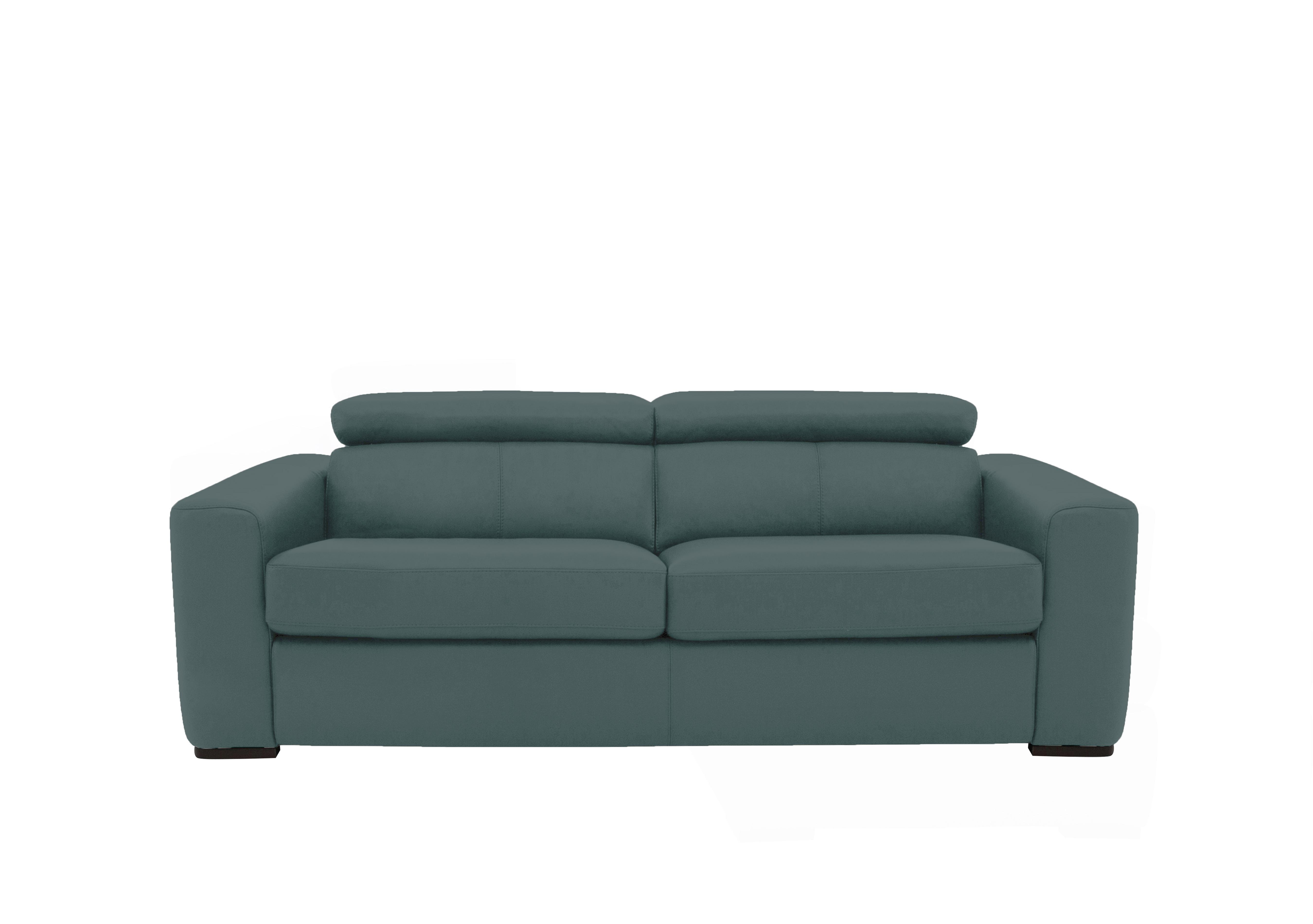 Infinity 3 Seater Leather Sofa Bed in Bv-301e Lake Green on Furniture Village