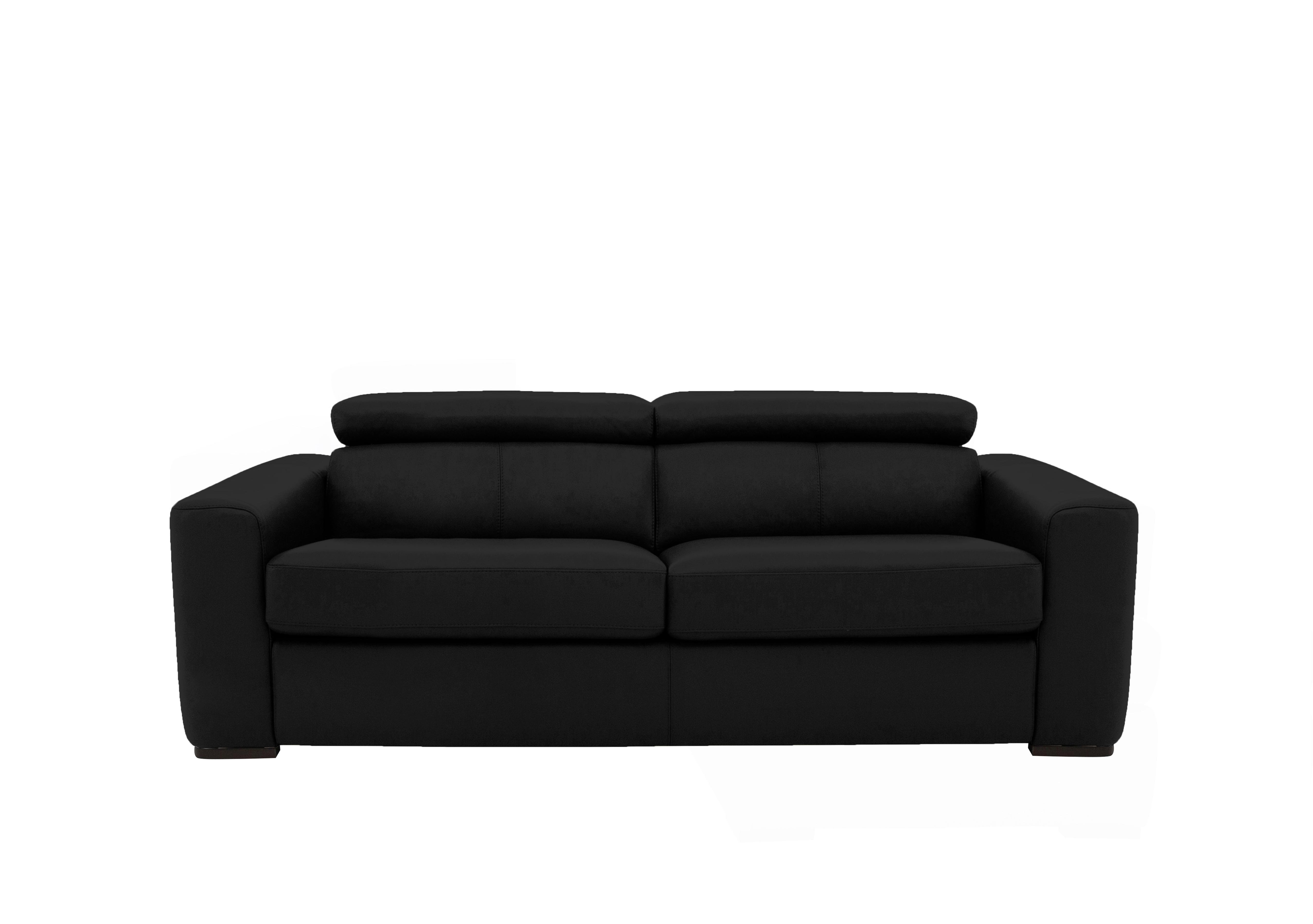 Infinity 3 Seater Leather Sofa Bed in Bv-3500 Classic Black on Furniture Village