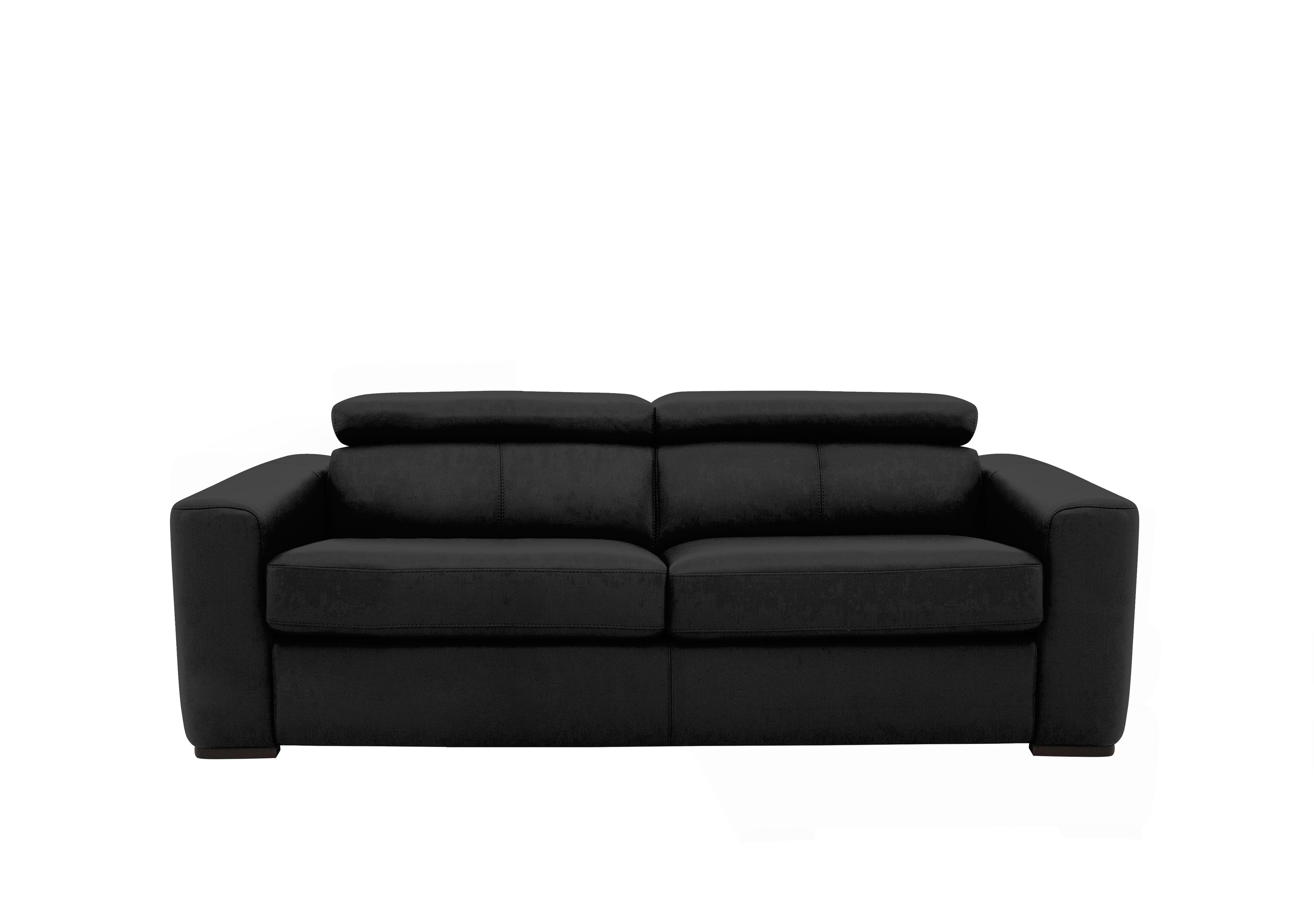Infinity 3 Seater Leather Sofa Bed in Nc-023c Black on Furniture Village
