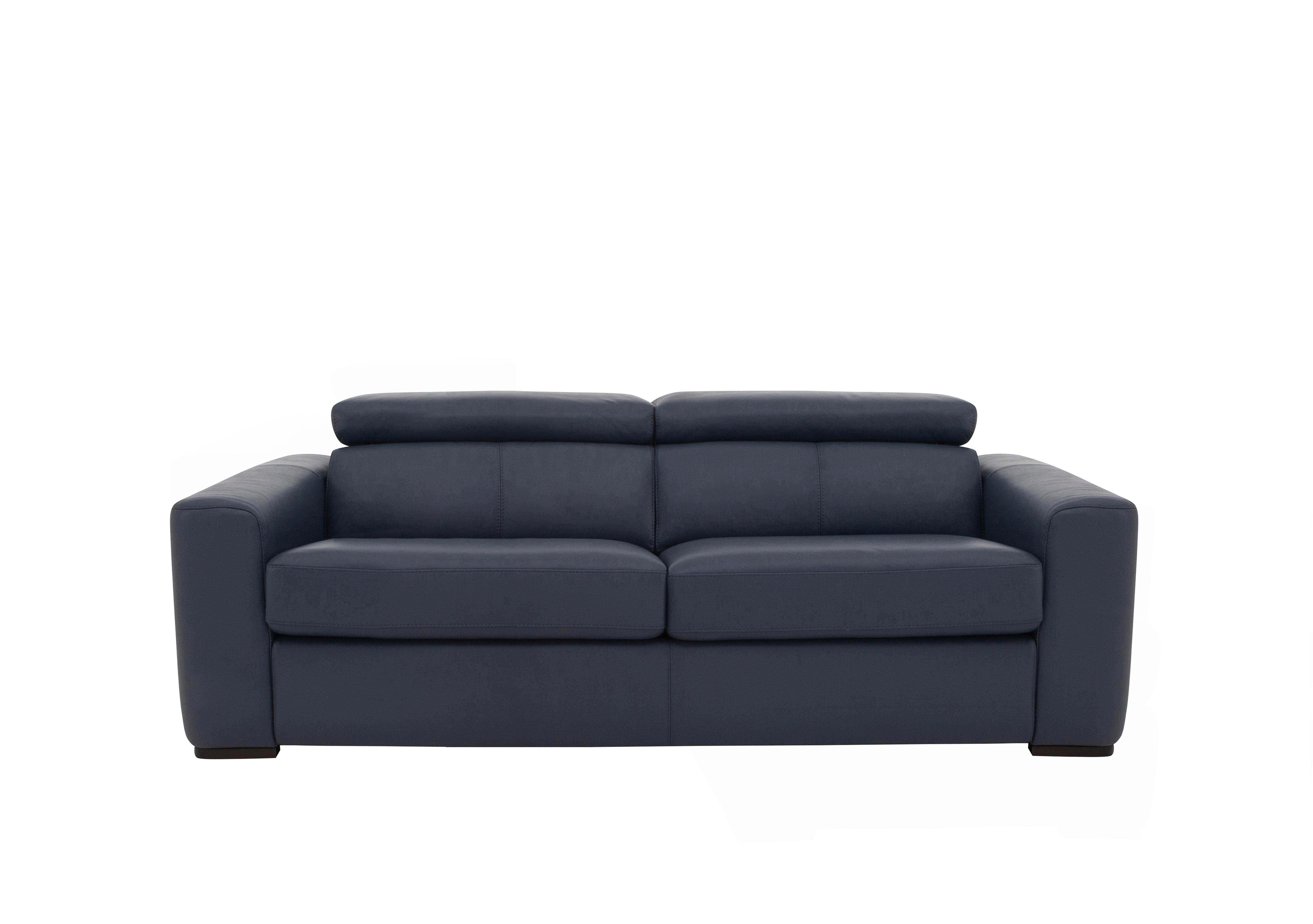 Infinity 3 Seater Leather Sofa Bed in Nc-313e Ocean Blue on Furniture Village