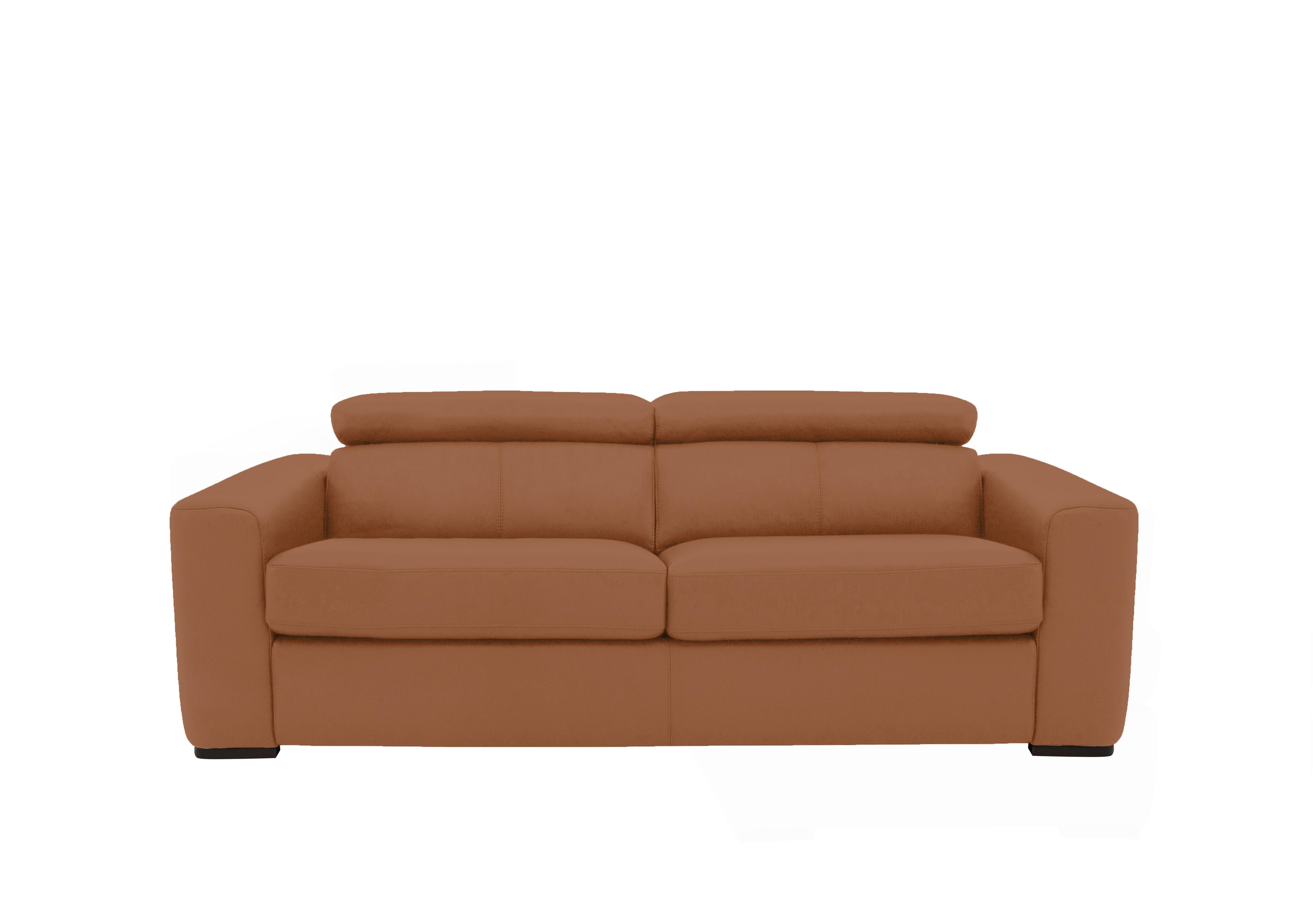 Infinity 3 Seater Leather Sofa Bed in Nc-334e Pecan Brown on Furniture Village