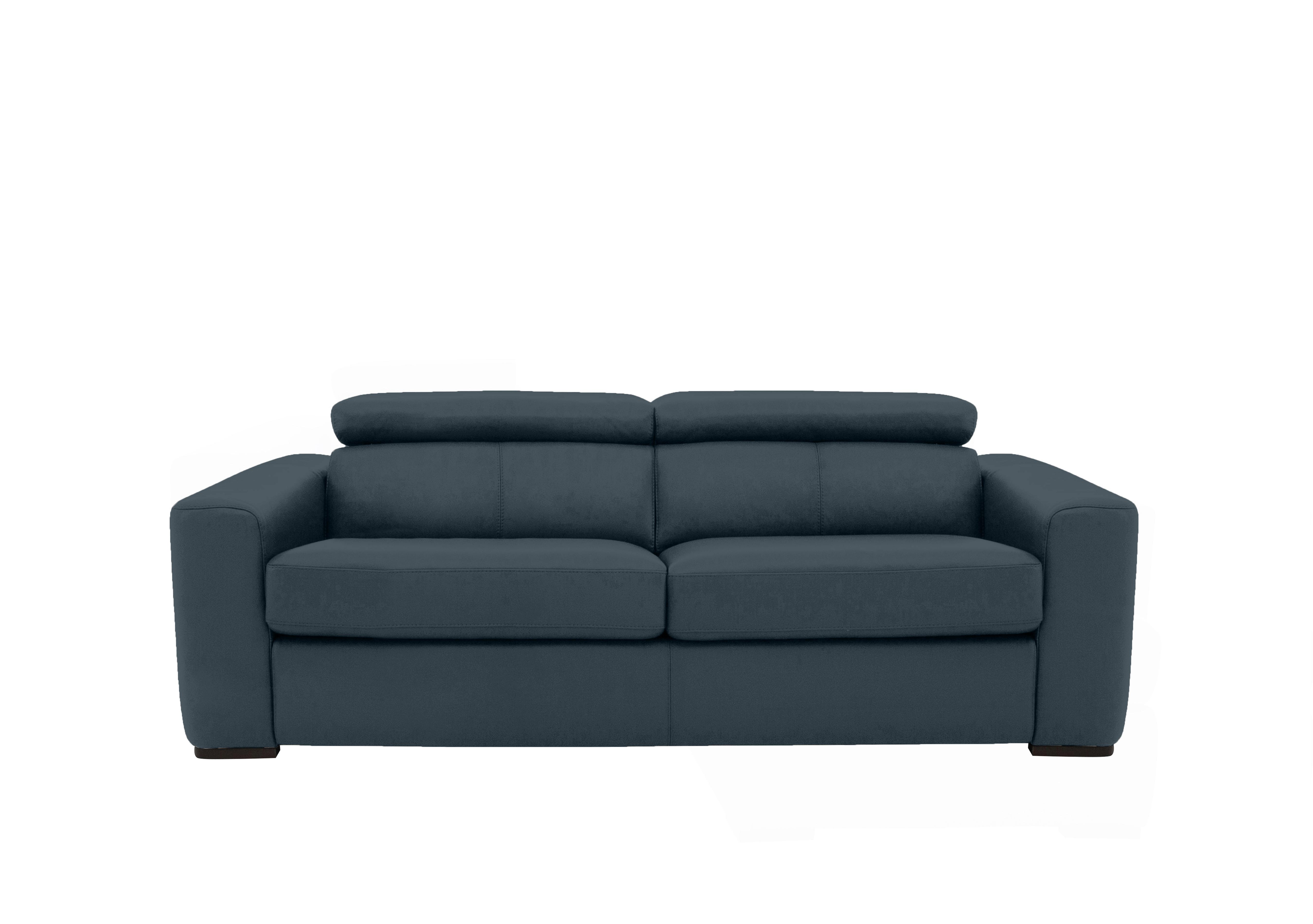 Infinity 3 Seater Leather Sofa in Bv-313e Ocean Blue on Furniture Village
