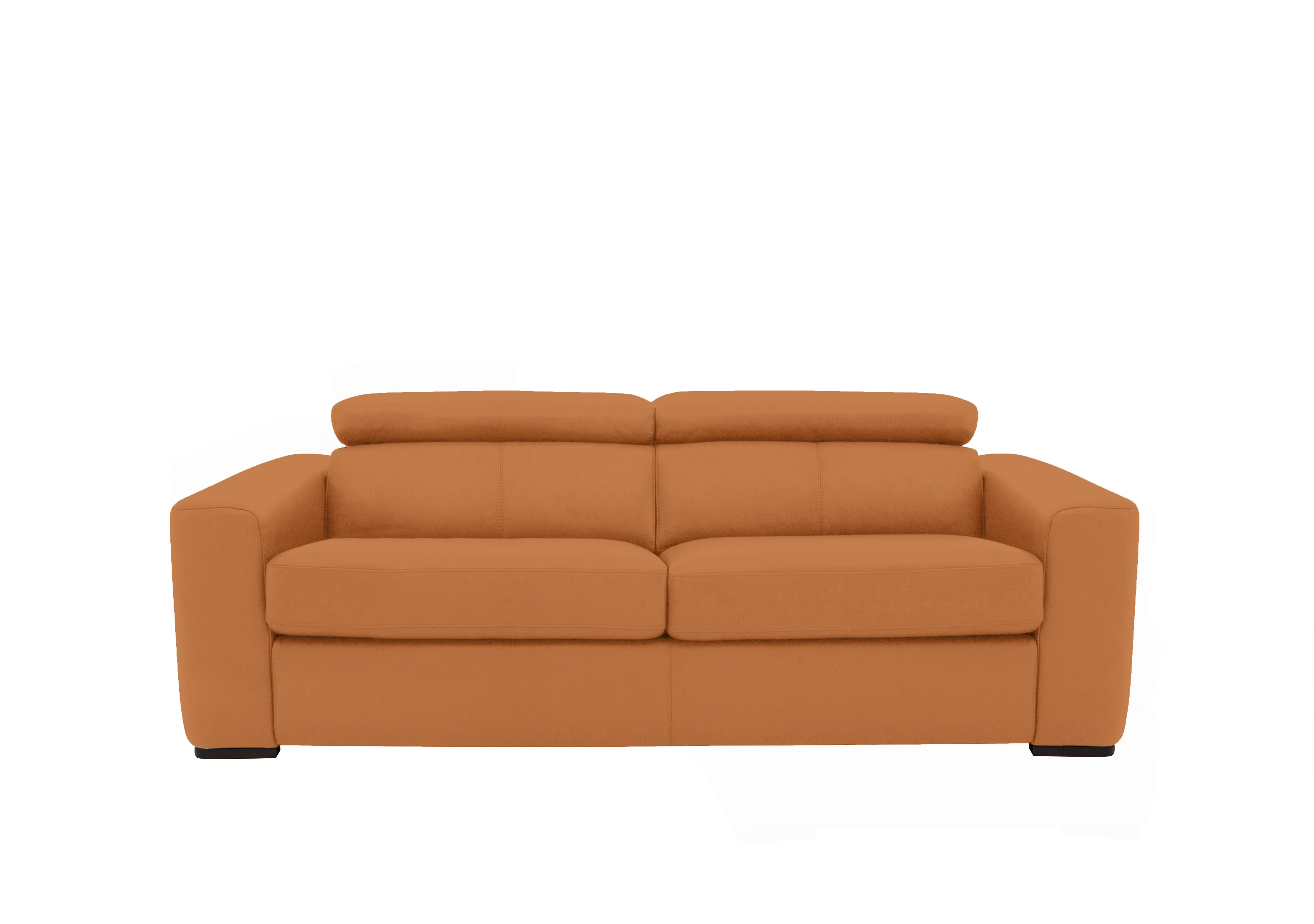 Infinity 3 Seater Leather Sofa in Bv-335e Honey Yellow on Furniture Village