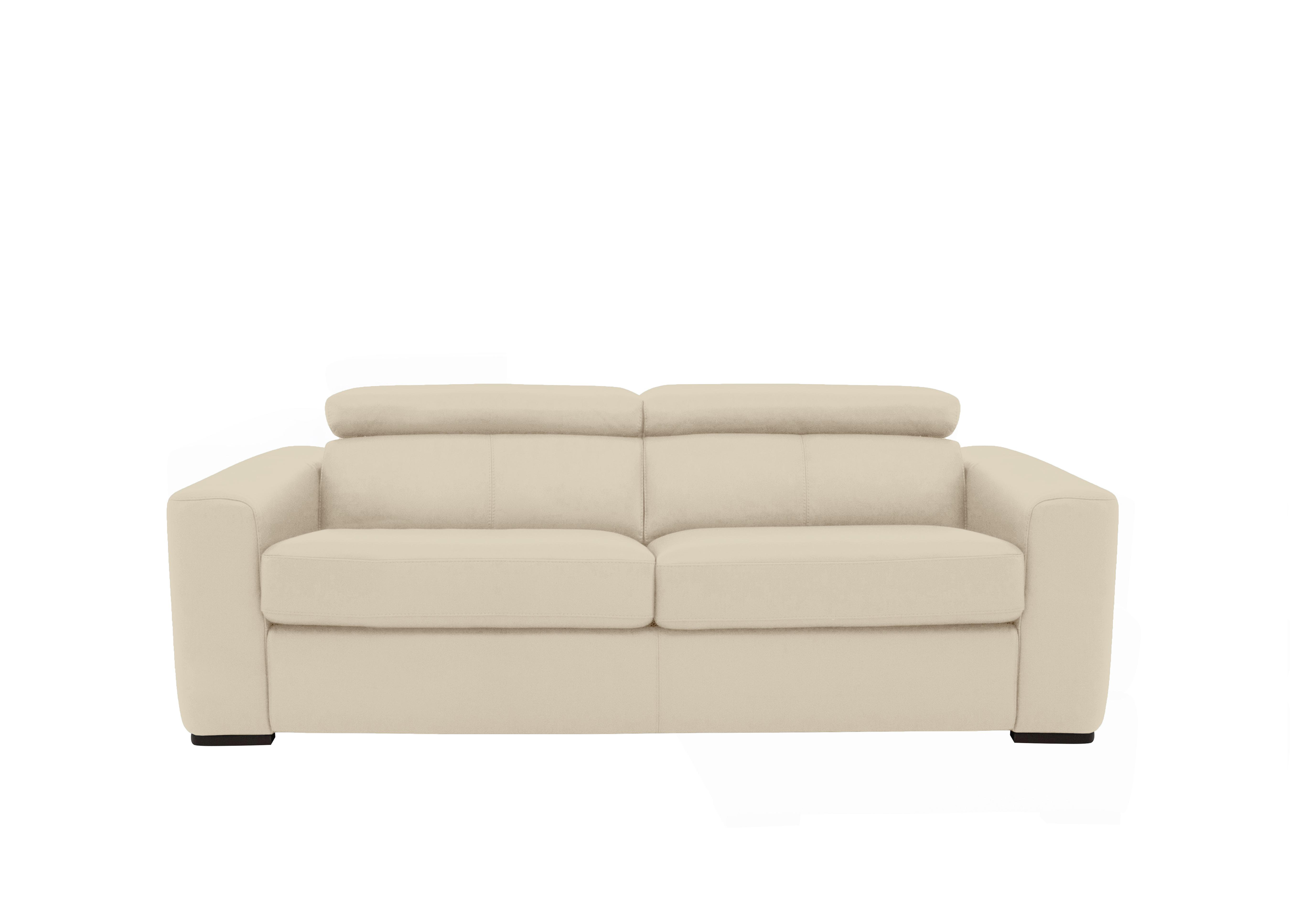 Infinity 3 Seater Leather Sofa in Bv-862c Bisque on Furniture Village