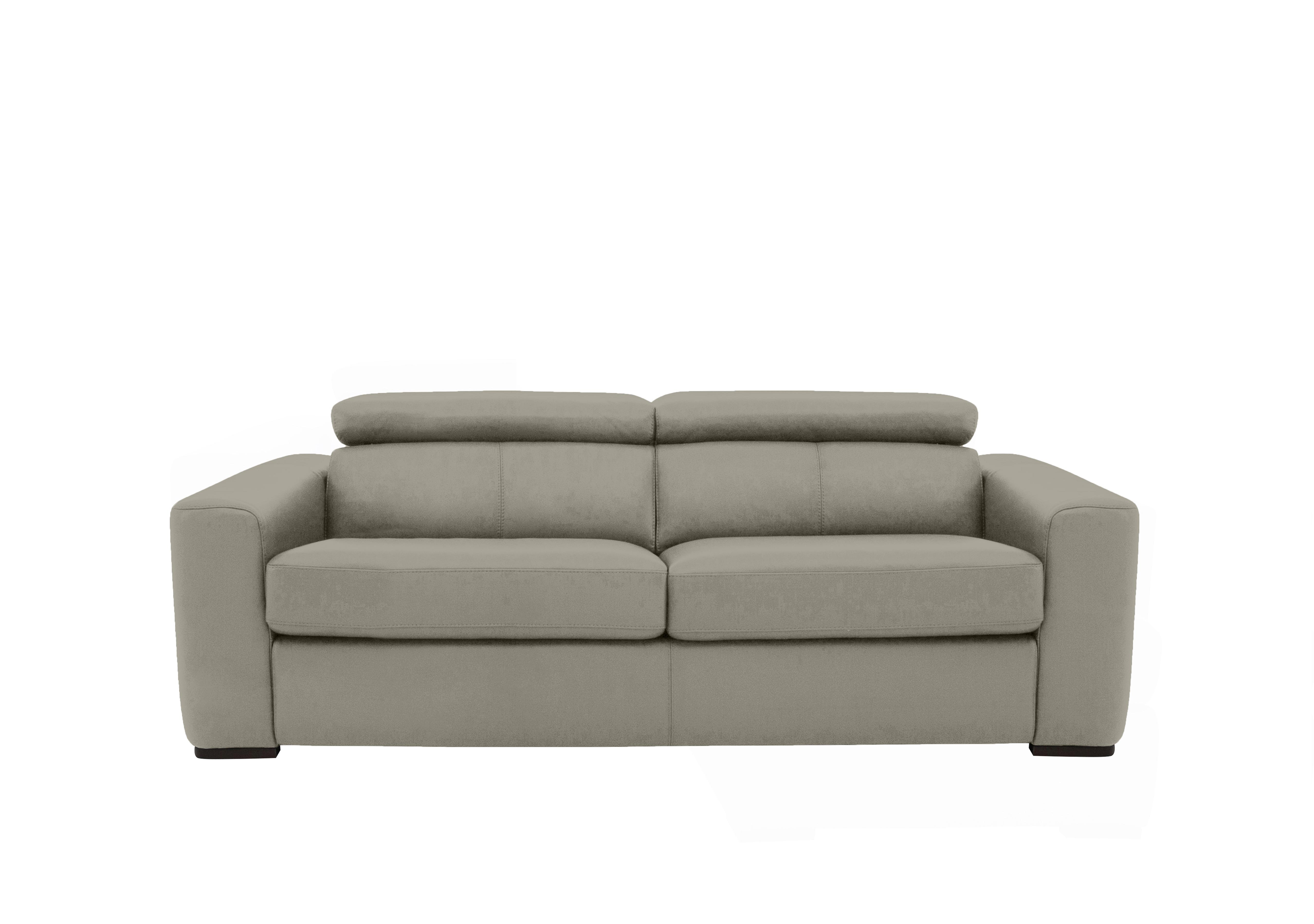 Infinity 3 Seater Leather Sofa in Bv-946b Silver Grey on Furniture Village