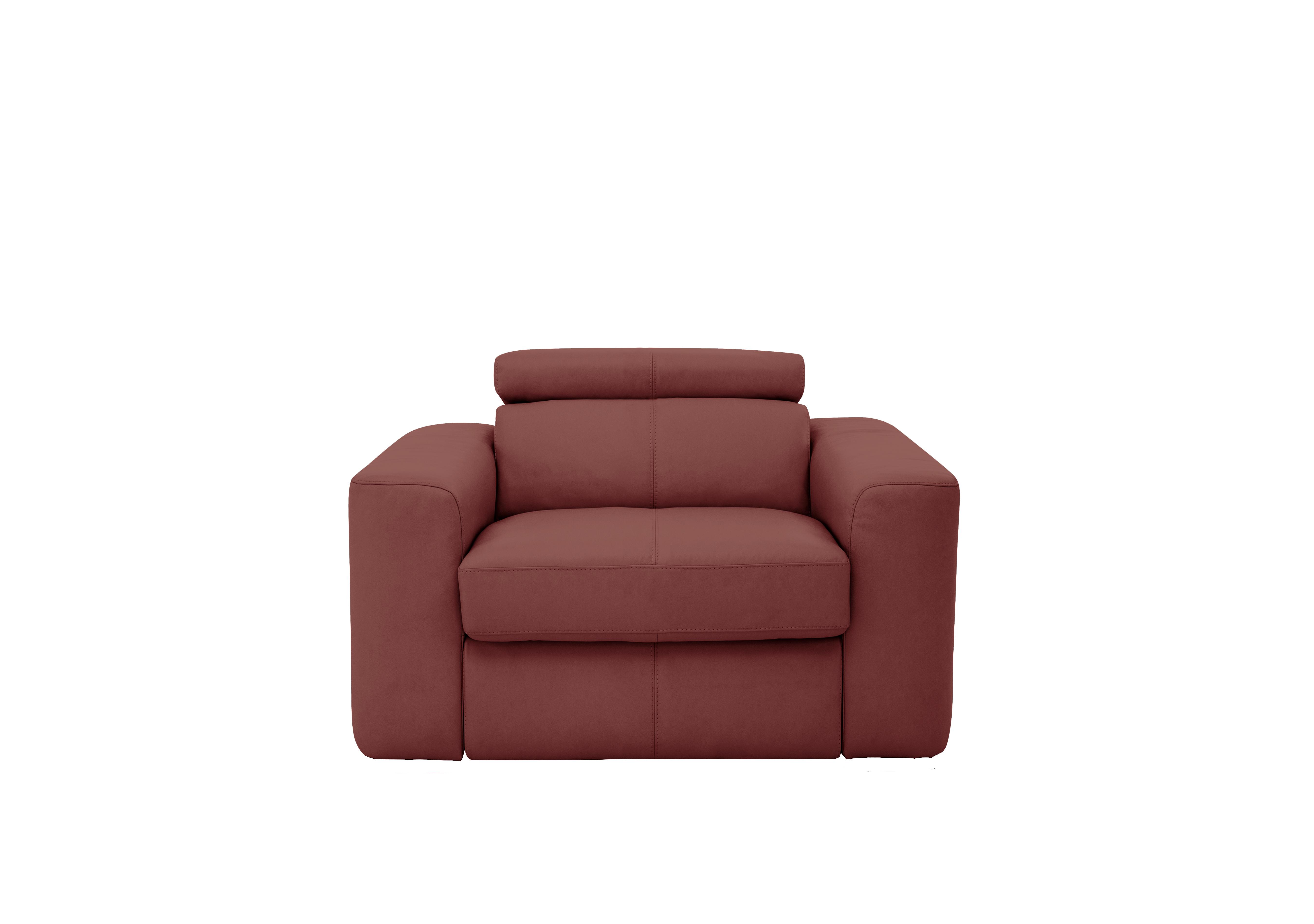 Infinity Leather Armchair in Bv-035c Deep Red on Furniture Village