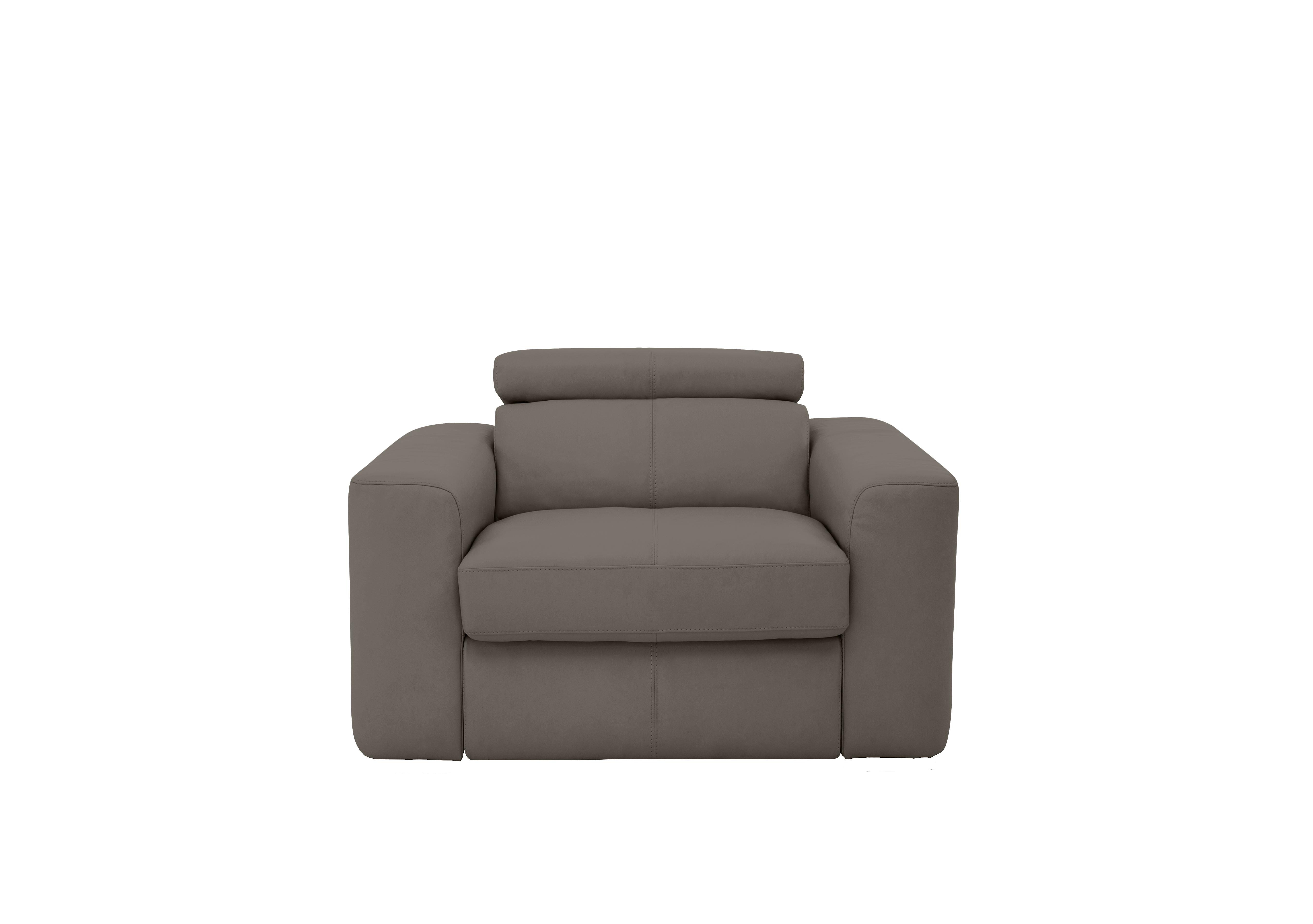 Infinity Leather Armchair in Bv-042e Elephant on Furniture Village