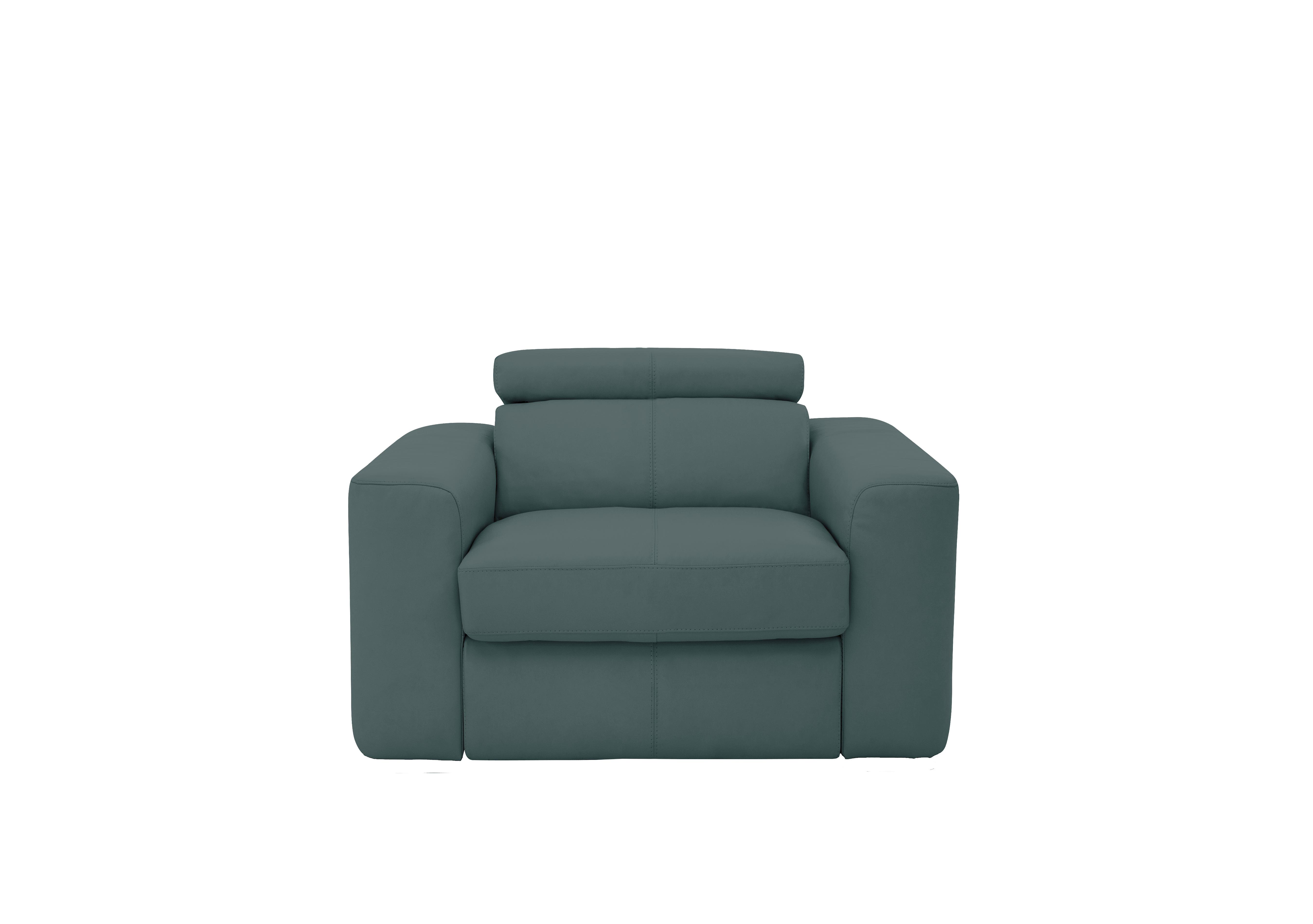 Infinity Leather Armchair in Bv-301e Lake Green on Furniture Village