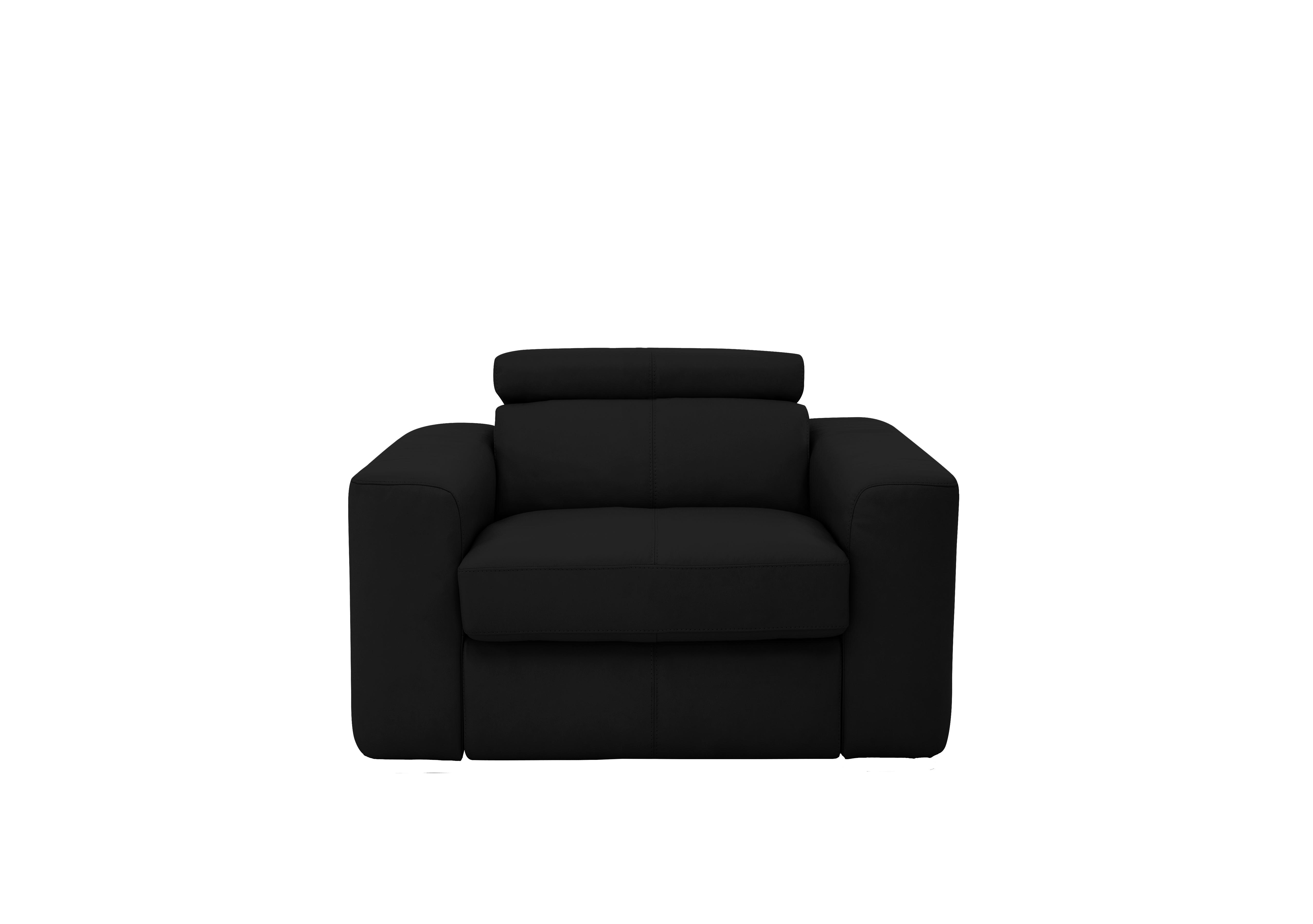 Infinity Leather Armchair in Bv-3500 Classic Black on Furniture Village