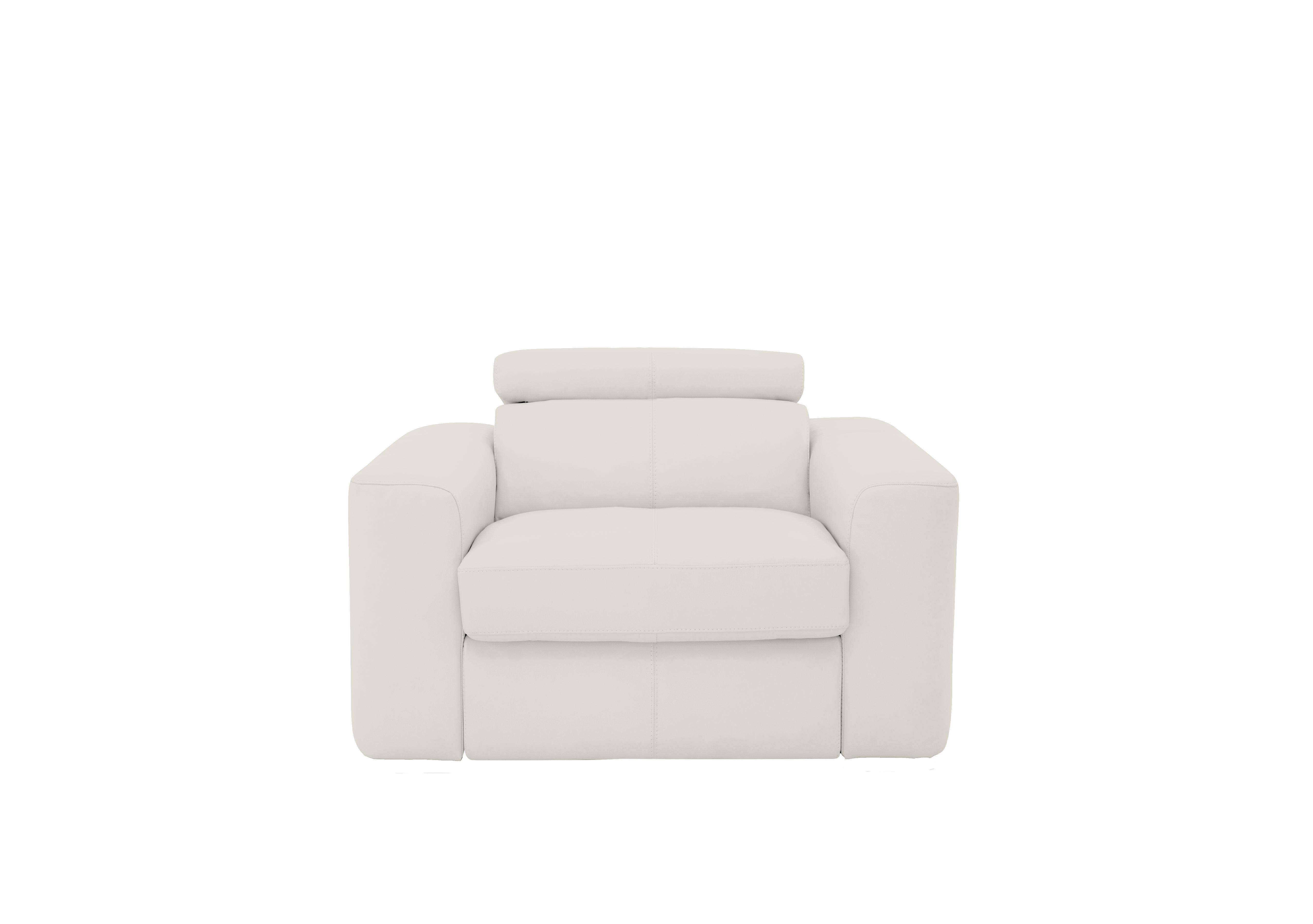 Infinity Leather Armchair in Bv-744d Star White on Furniture Village