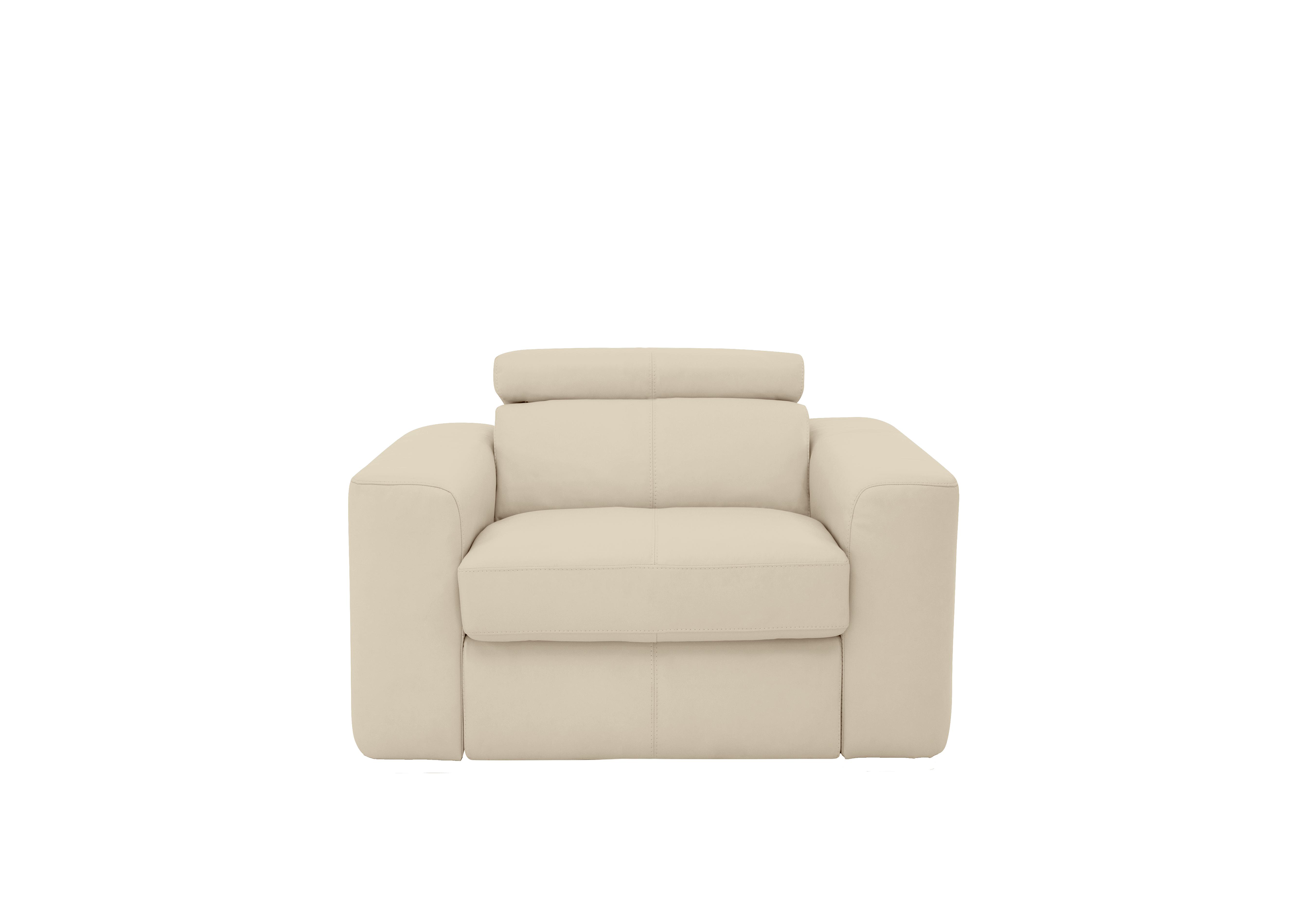 Infinity Leather Armchair in Bv-862c Bisque on Furniture Village