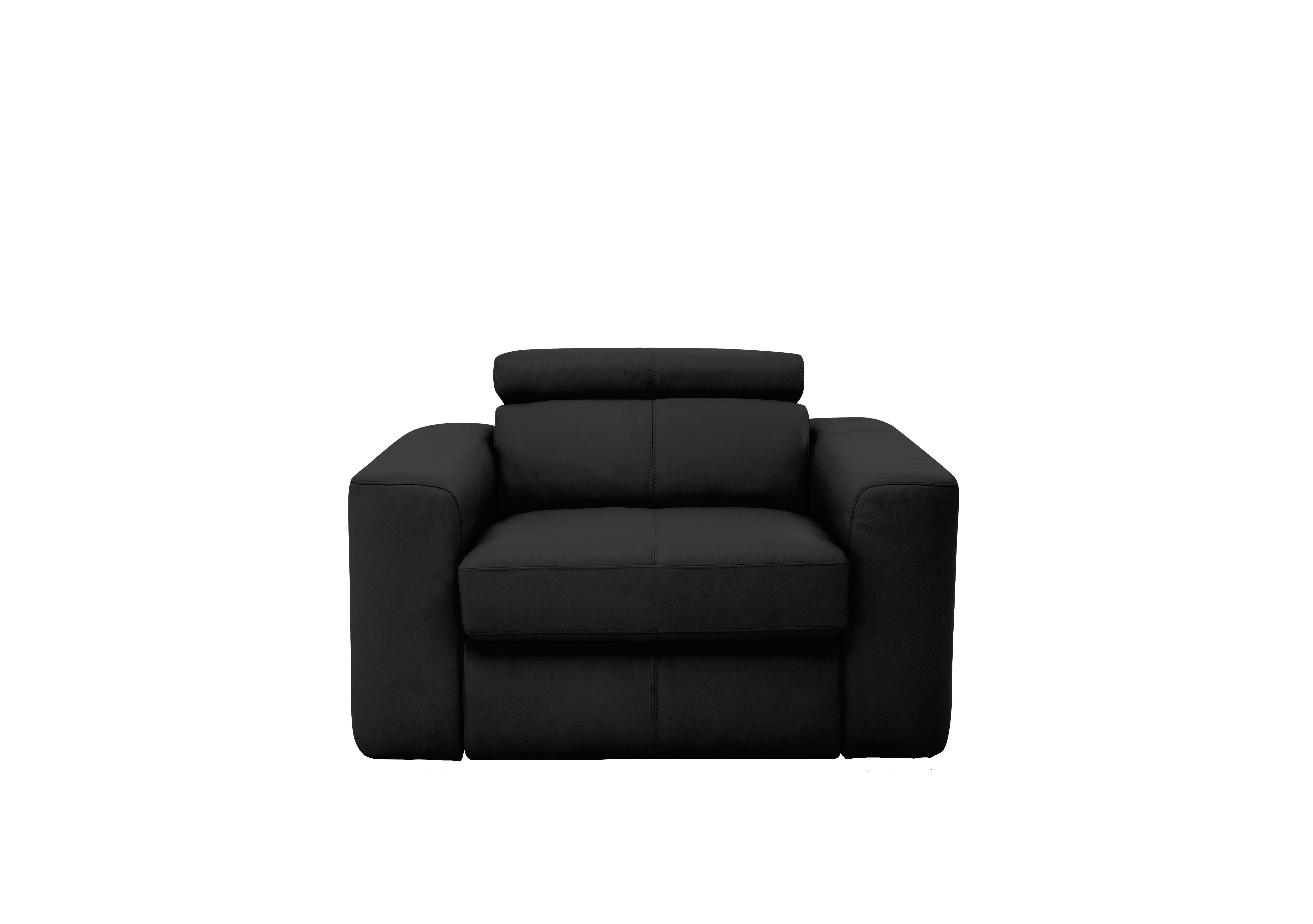 Infinity Leather Armchair in Nc-023c Black on Furniture Village