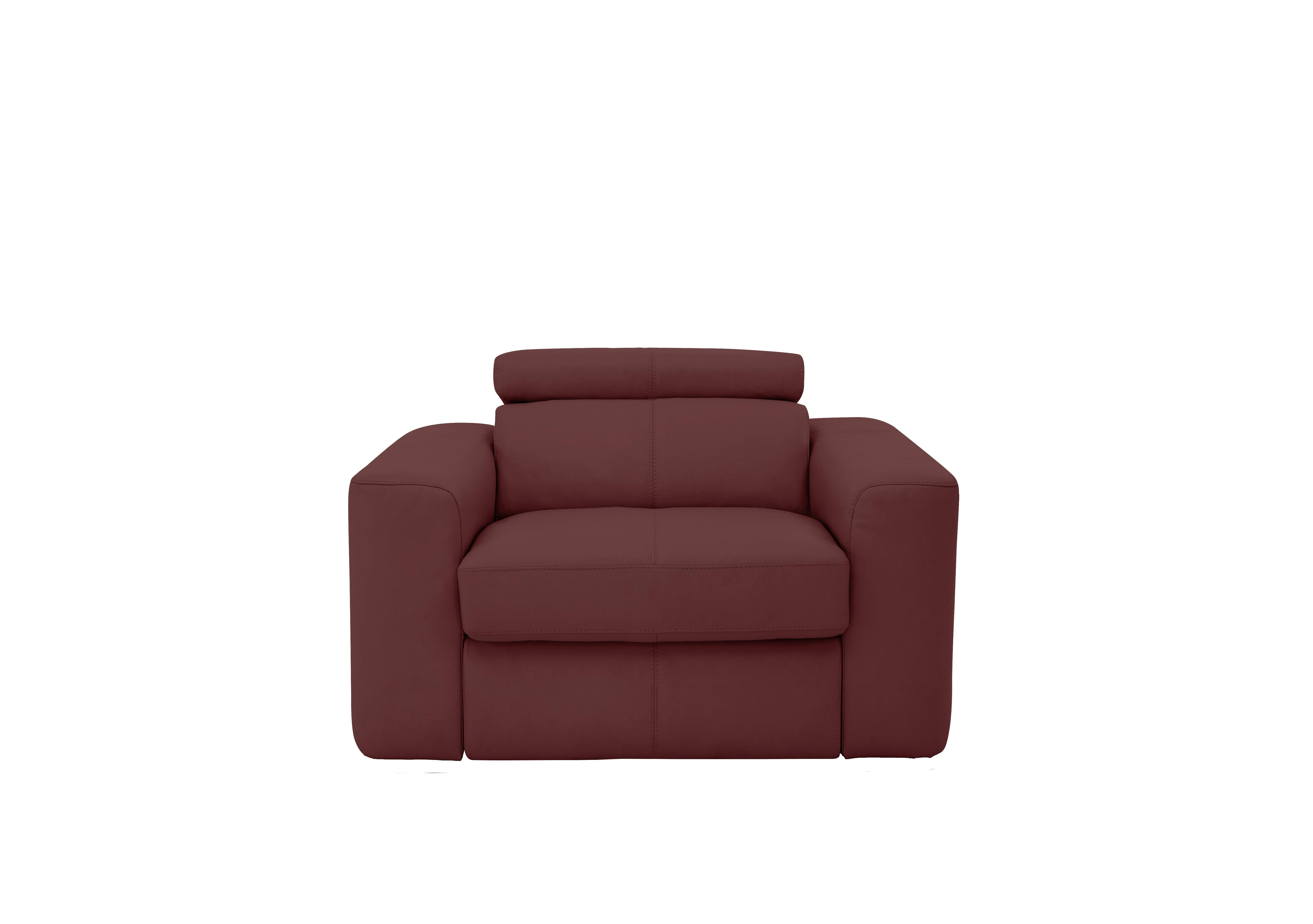 Infinity Leather Armchair in Nc-035c Deep Red on Furniture Village