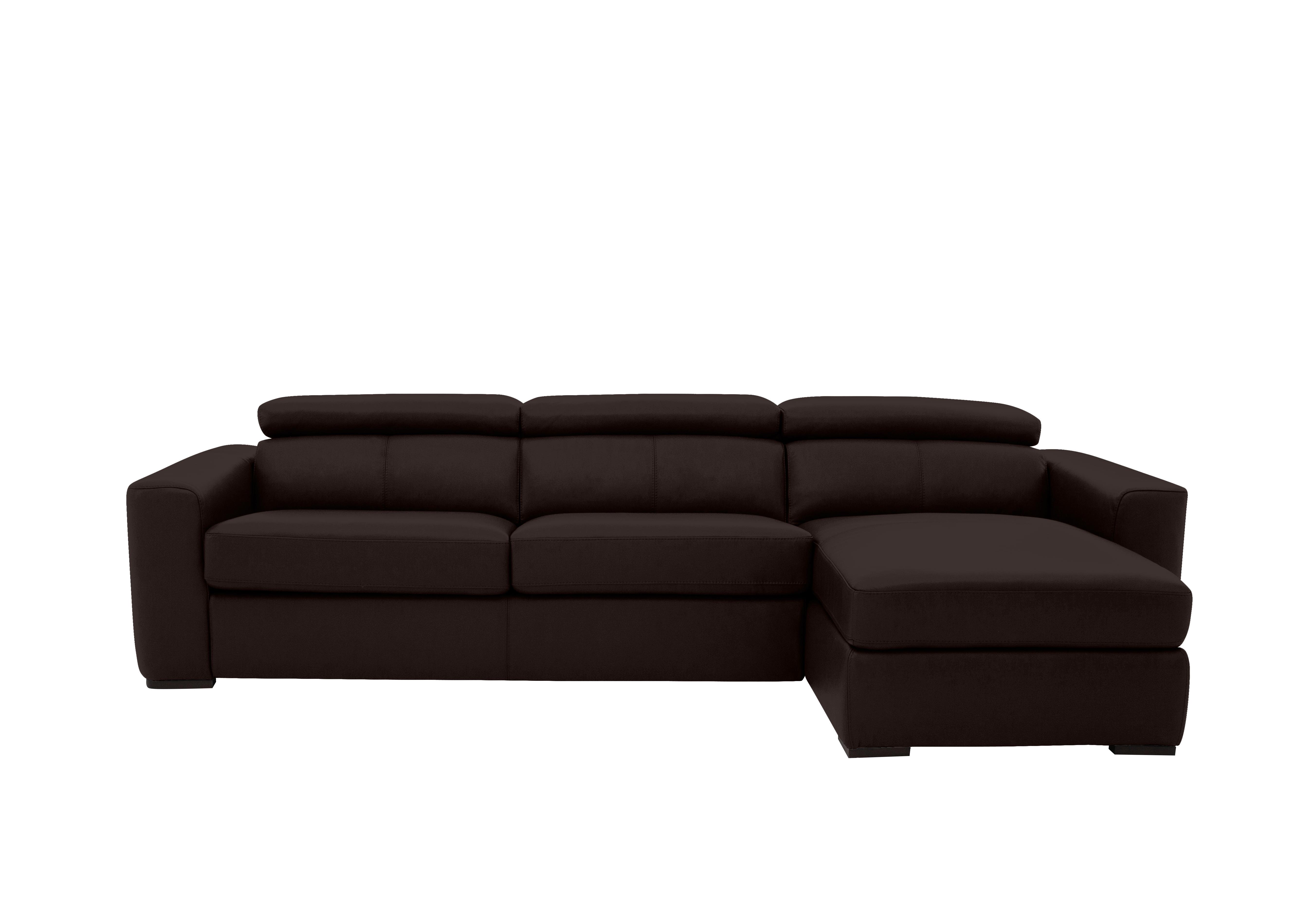 Infinity Leather Corner Chaise Sofa with Storage in Bv-1748 Dark Chocolate on Furniture Village