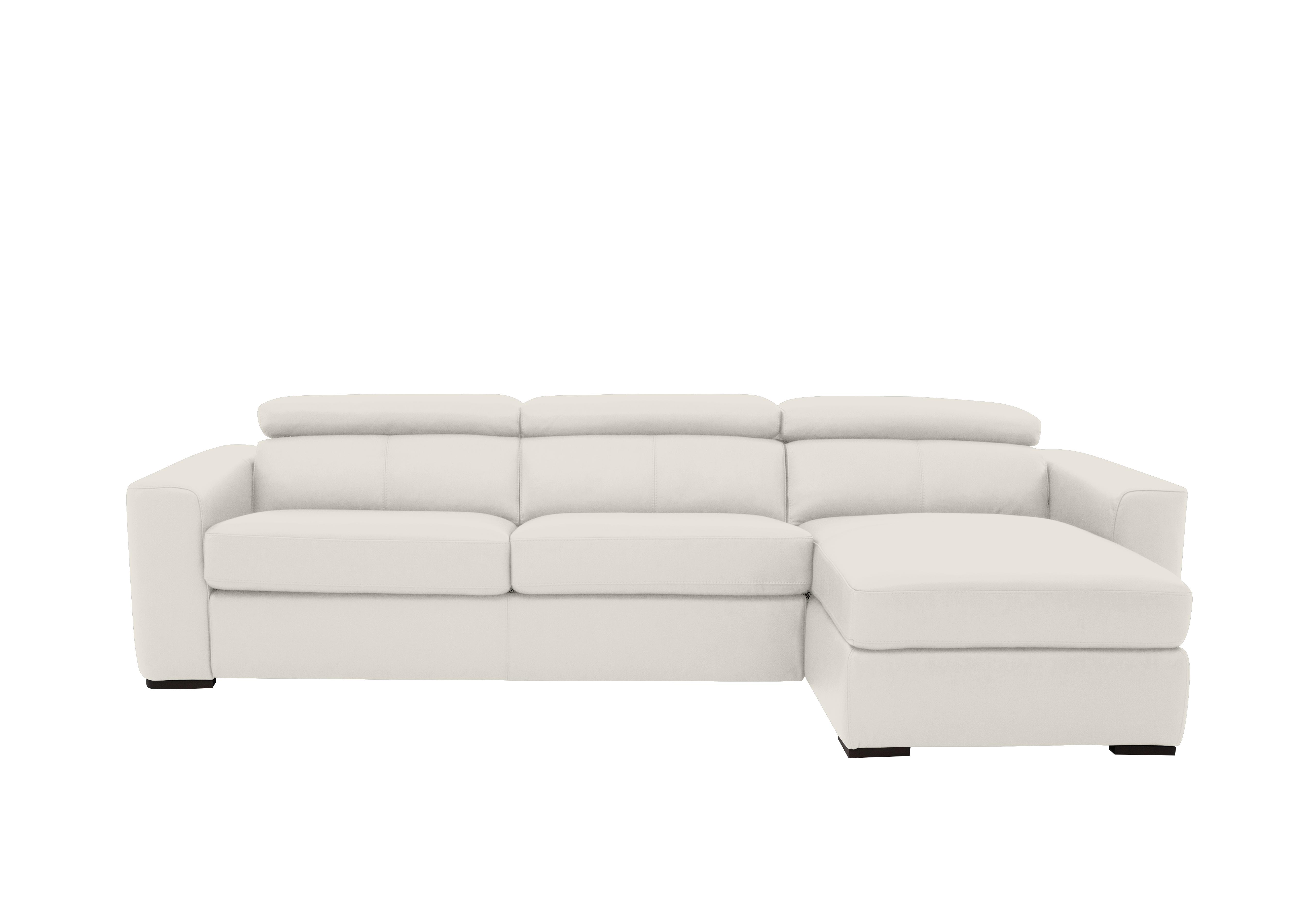 Infinity Leather Corner Chaise Sofa with Storage in Bv-744d Star White on Furniture Village