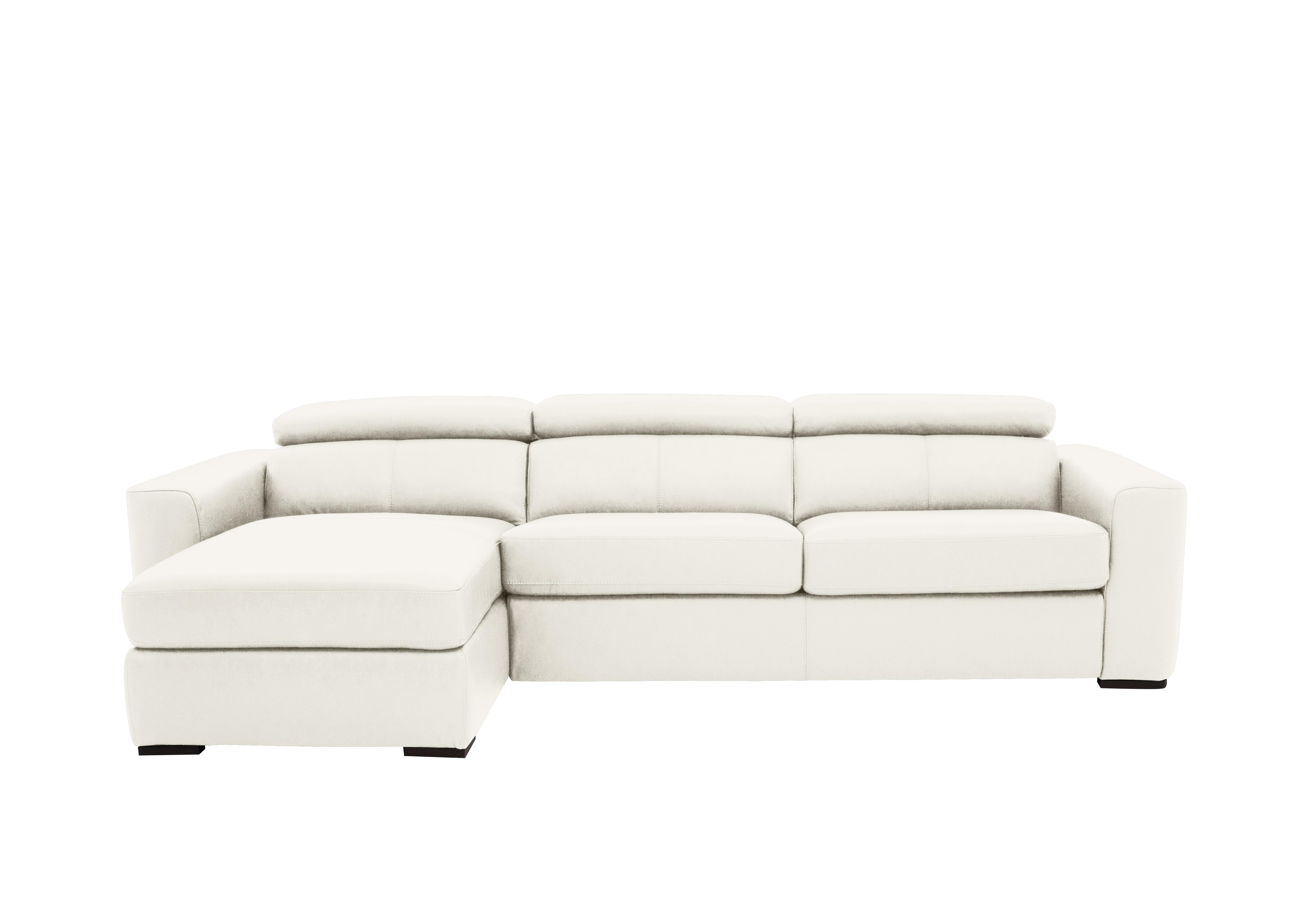 Infinity Leather Corner Chaise Sofa with Storage in Nc-744d Star White on Furniture Village