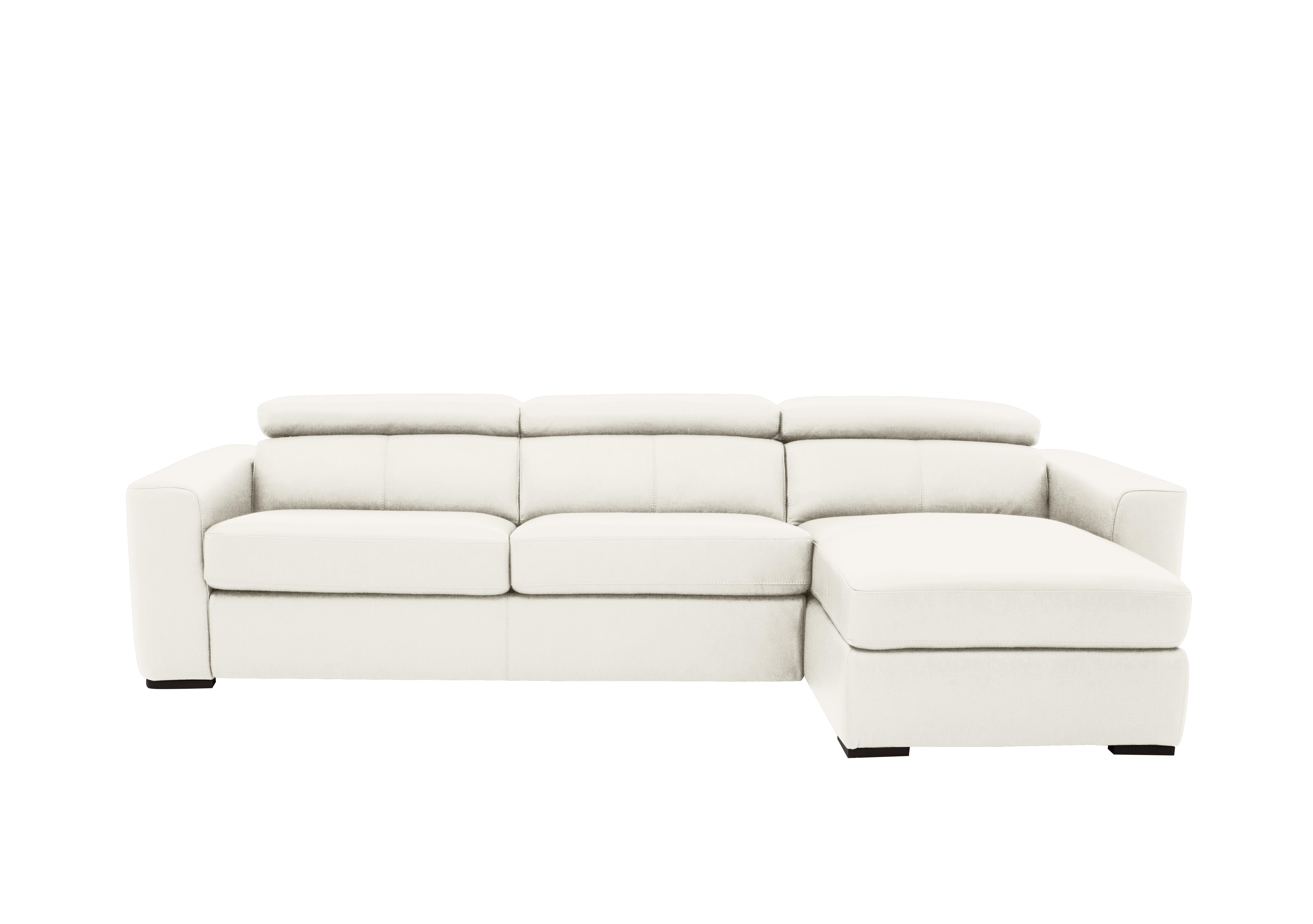 Infinity Leather Corner Chaise Sofa with Storage in Nc-744d Star White on Furniture Village
