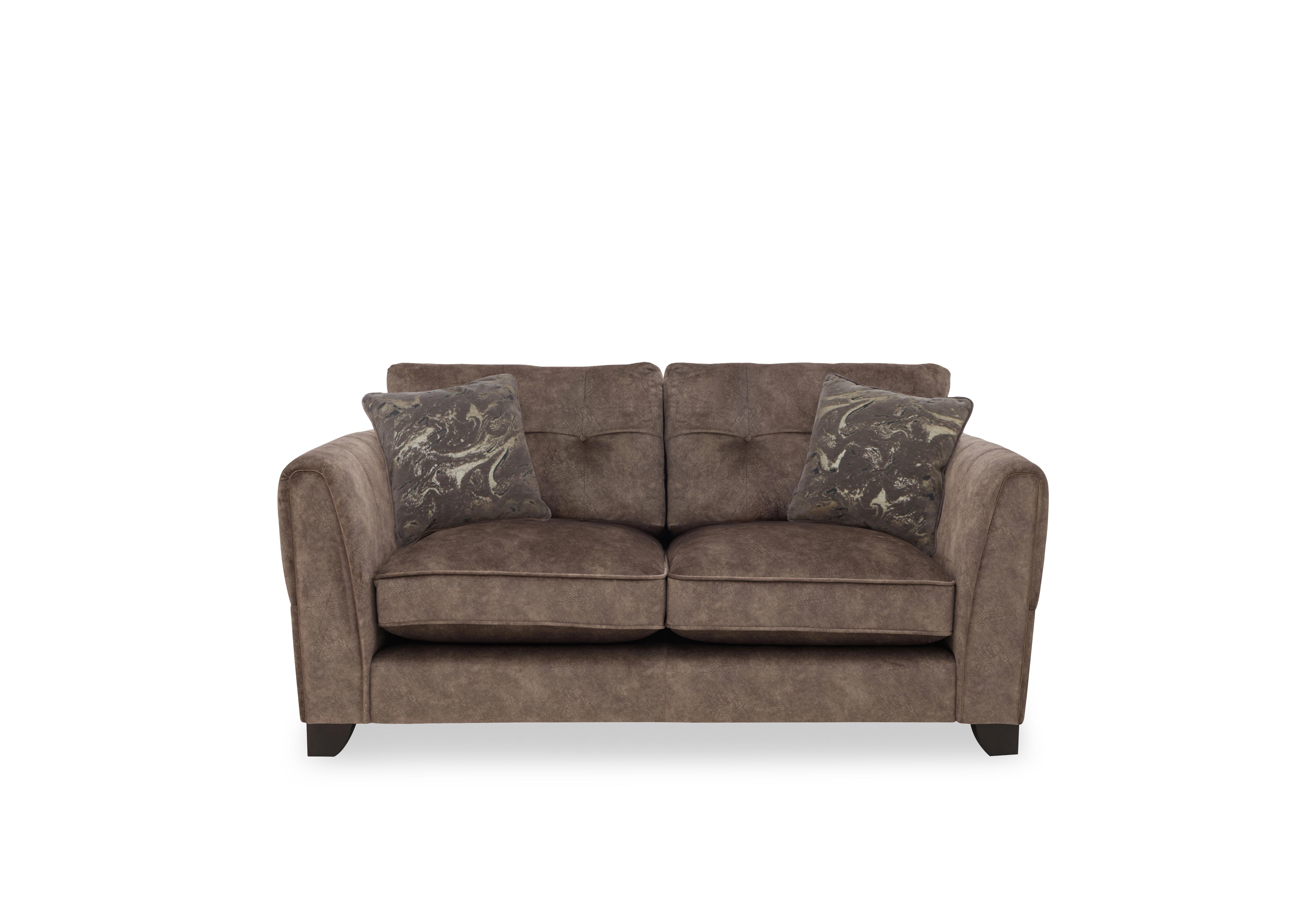 Ariana 2 Seater Fabric Classic Back Sofa in Chocolate Portoro No Trim on Furniture Village