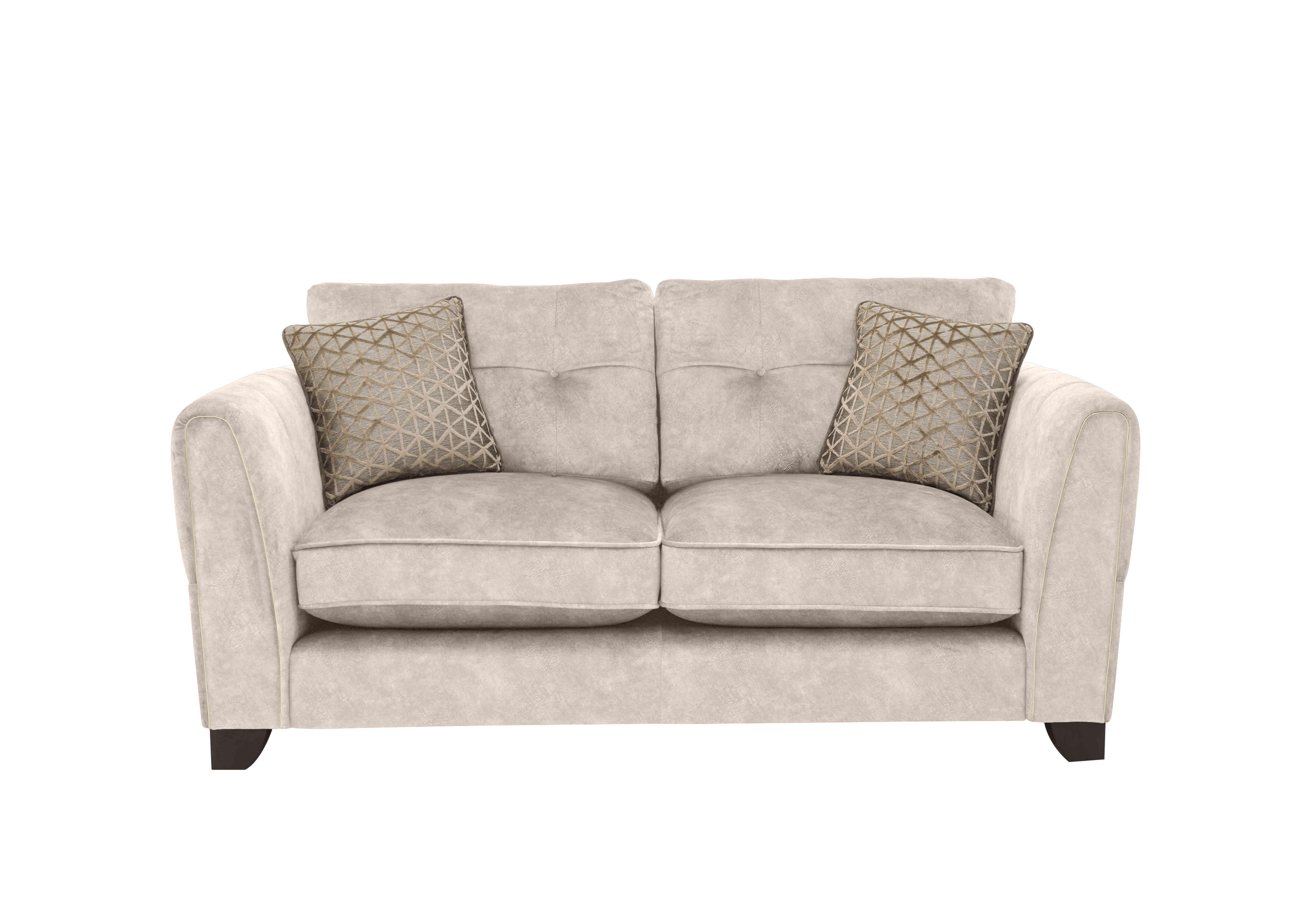 Ariana 2 Seater Fabric Classic Back Sofa in Dapple Cream Brass Insert on Furniture Village