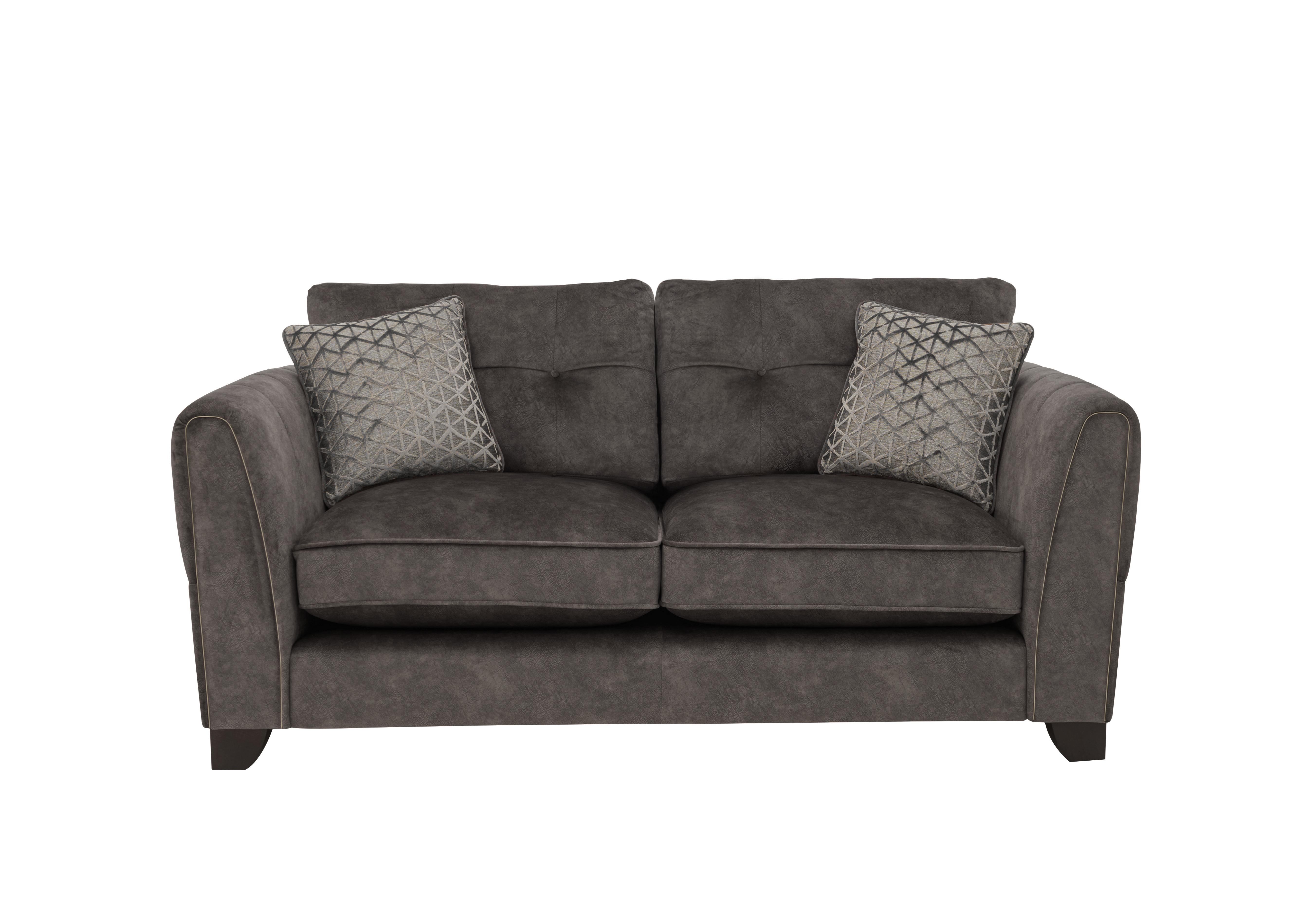 Ariana 2 Seater Fabric Classic Back Sofa in Dapple Mink Brass Insert on Furniture Village