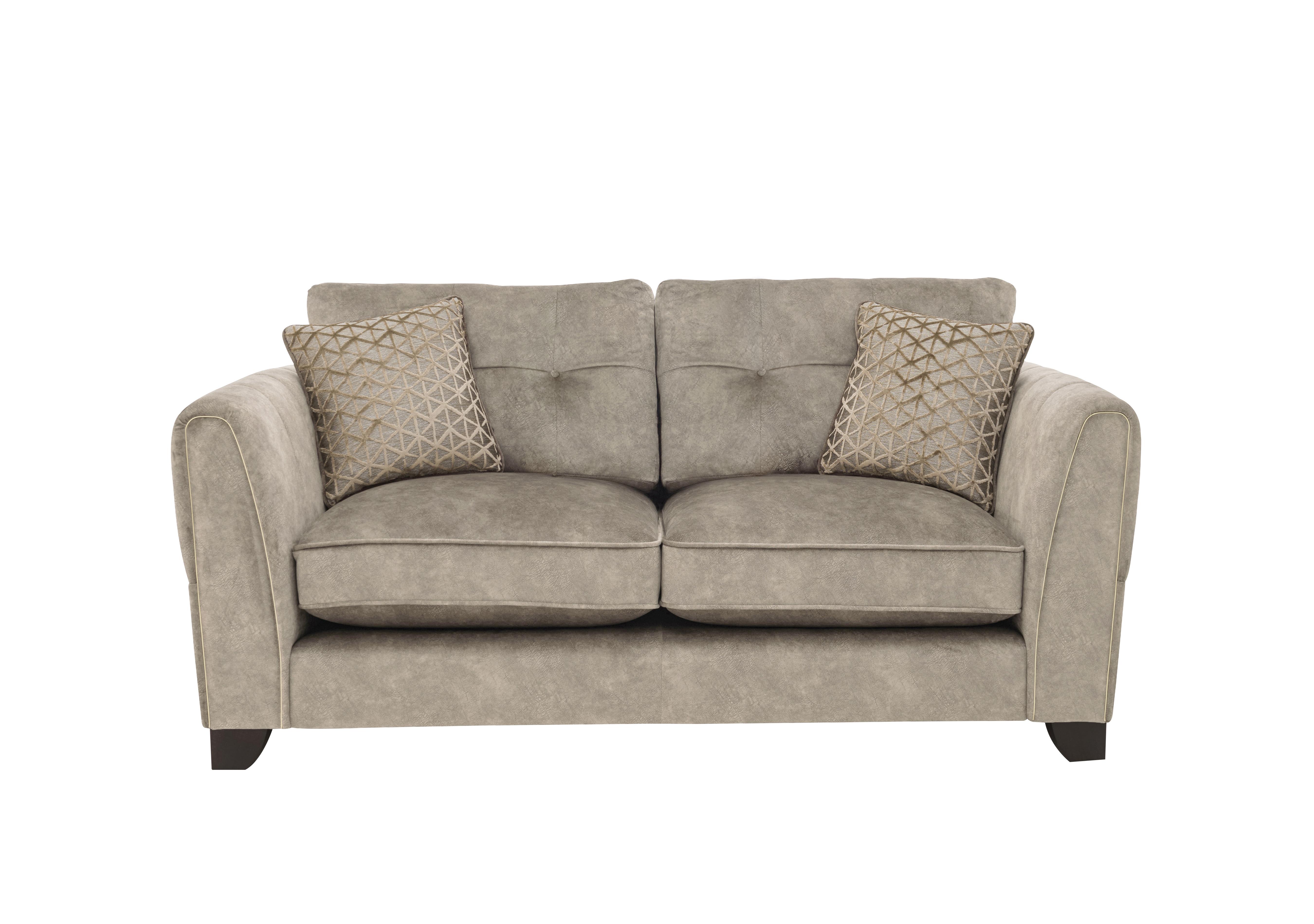 Ariana 2 Seater Fabric Classic Back Sofa in Dapple Oyster Brass Insert on Furniture Village