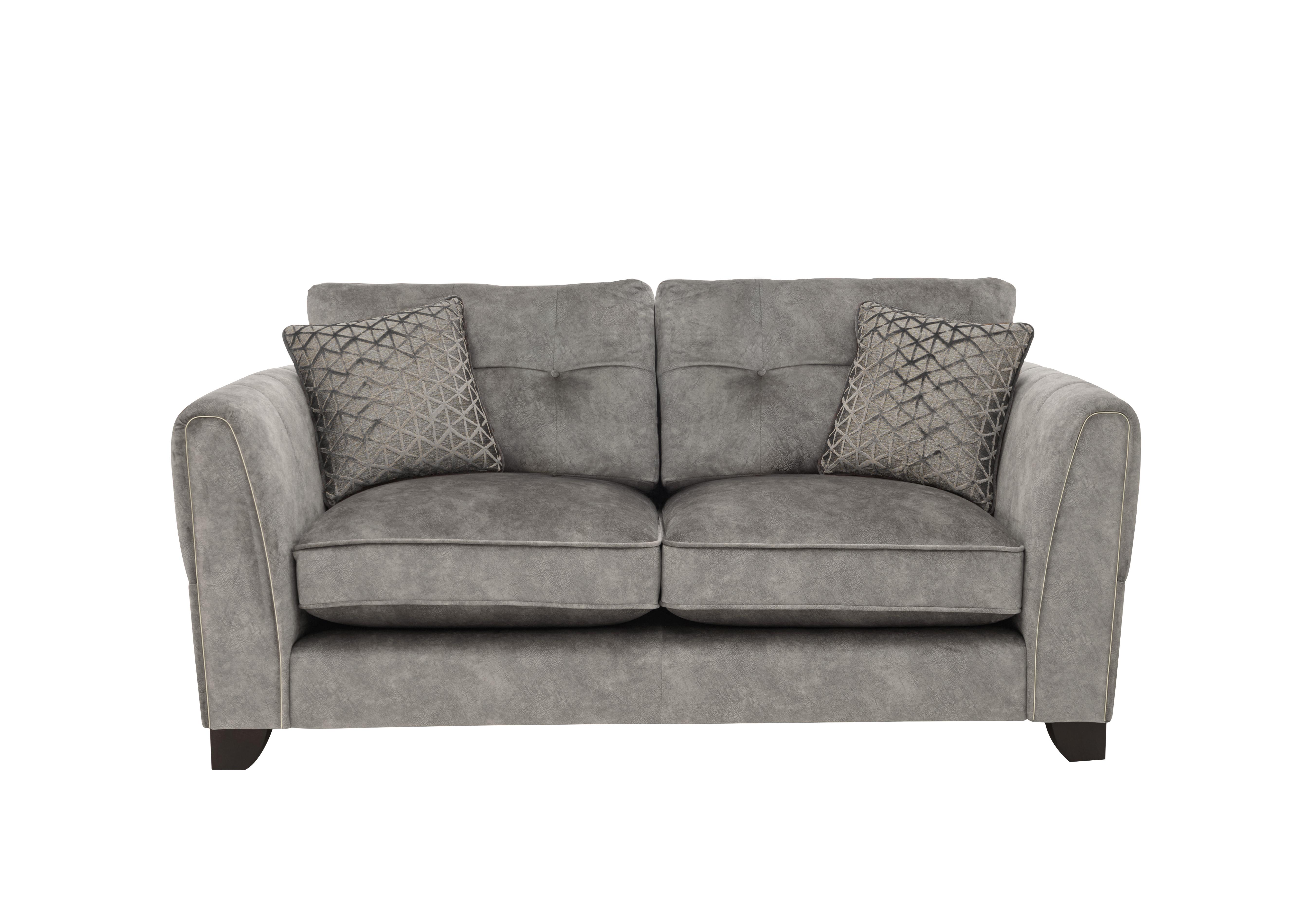 Ariana 2 Seater Fabric Classic Back Sofa in Dapple Silver Brass Insert on Furniture Village