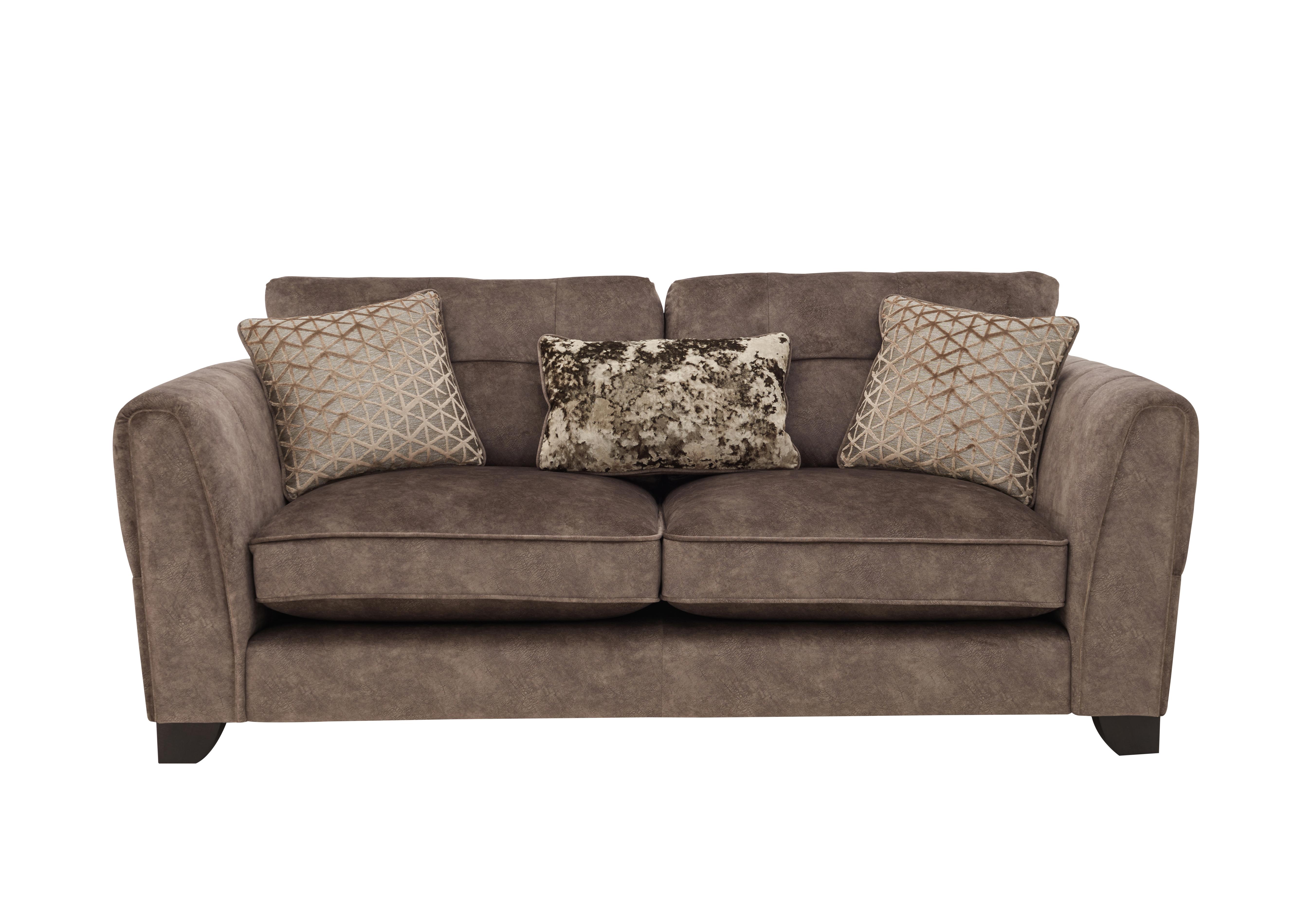 Ariana 3 Seater Fabric Classic Back Sofa in Dapple Chocolate No Insert on Furniture Village