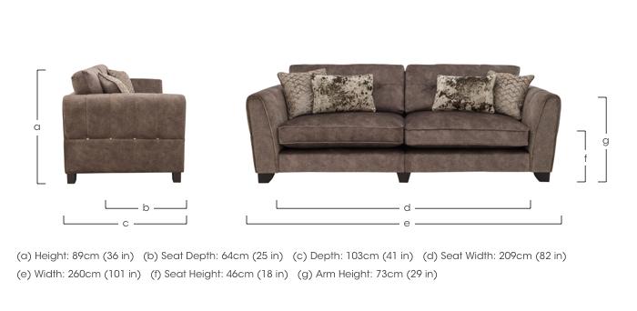 Ariana 4 Seater Fabric Classic Back Split Frame Sofa in  on Furniture Village