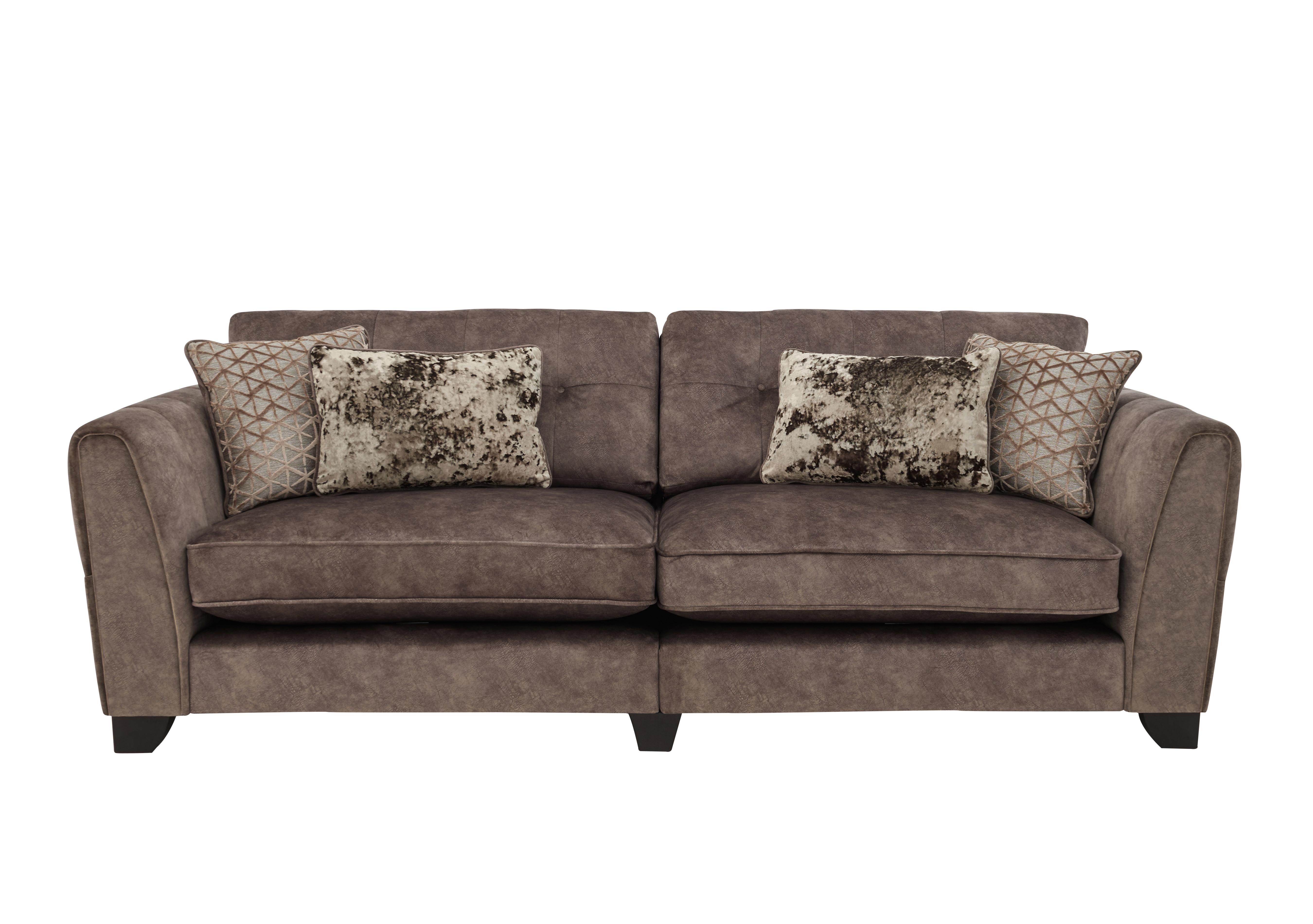 Ariana 4 Seater Fabric Classic Back Split Frame Sofa in Dapple Chocolate No Insert on Furniture Village