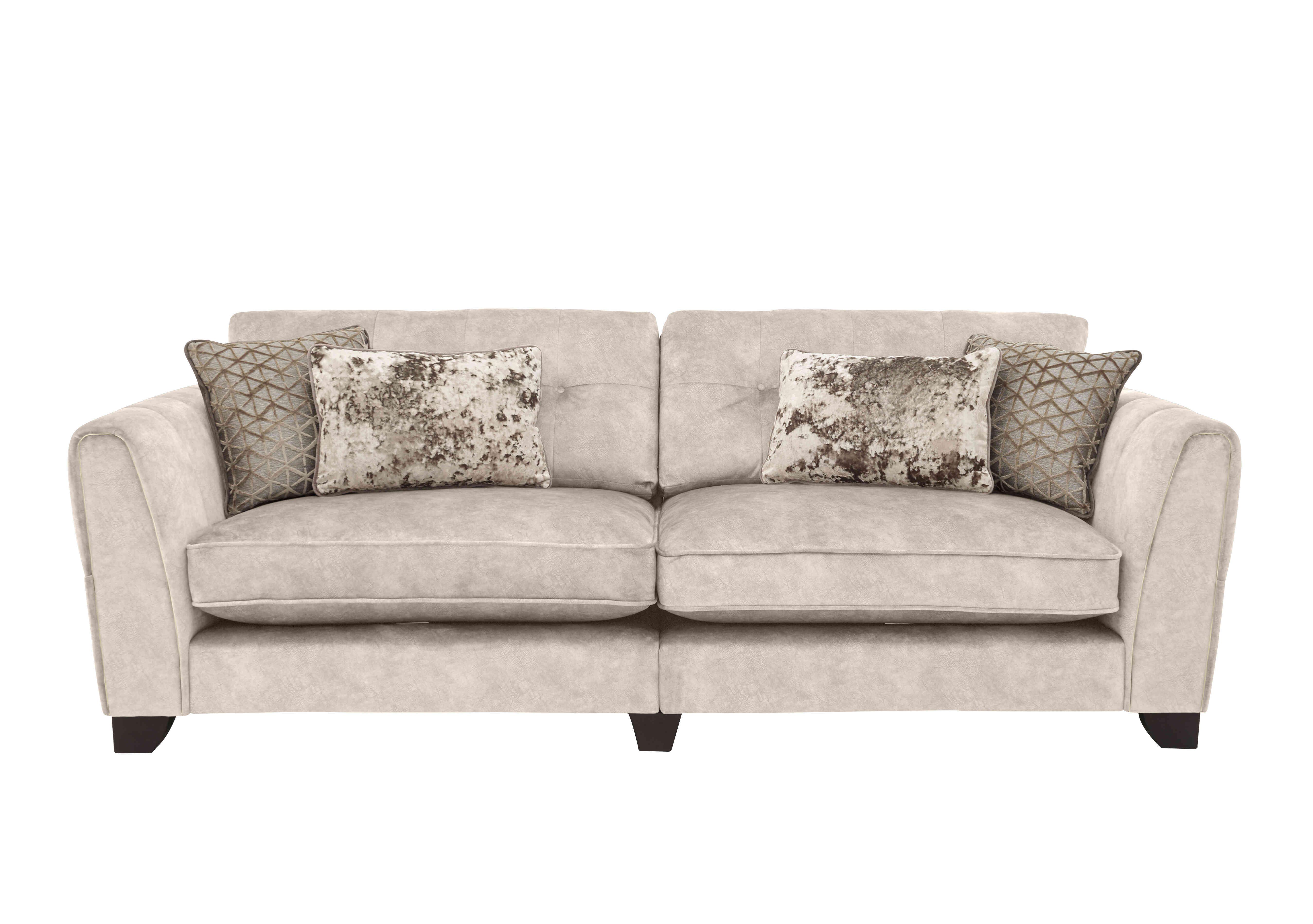 Ariana 4 Seater Fabric Classic Back Split Frame Sofa in Dapple Cream Brass Insert on Furniture Village