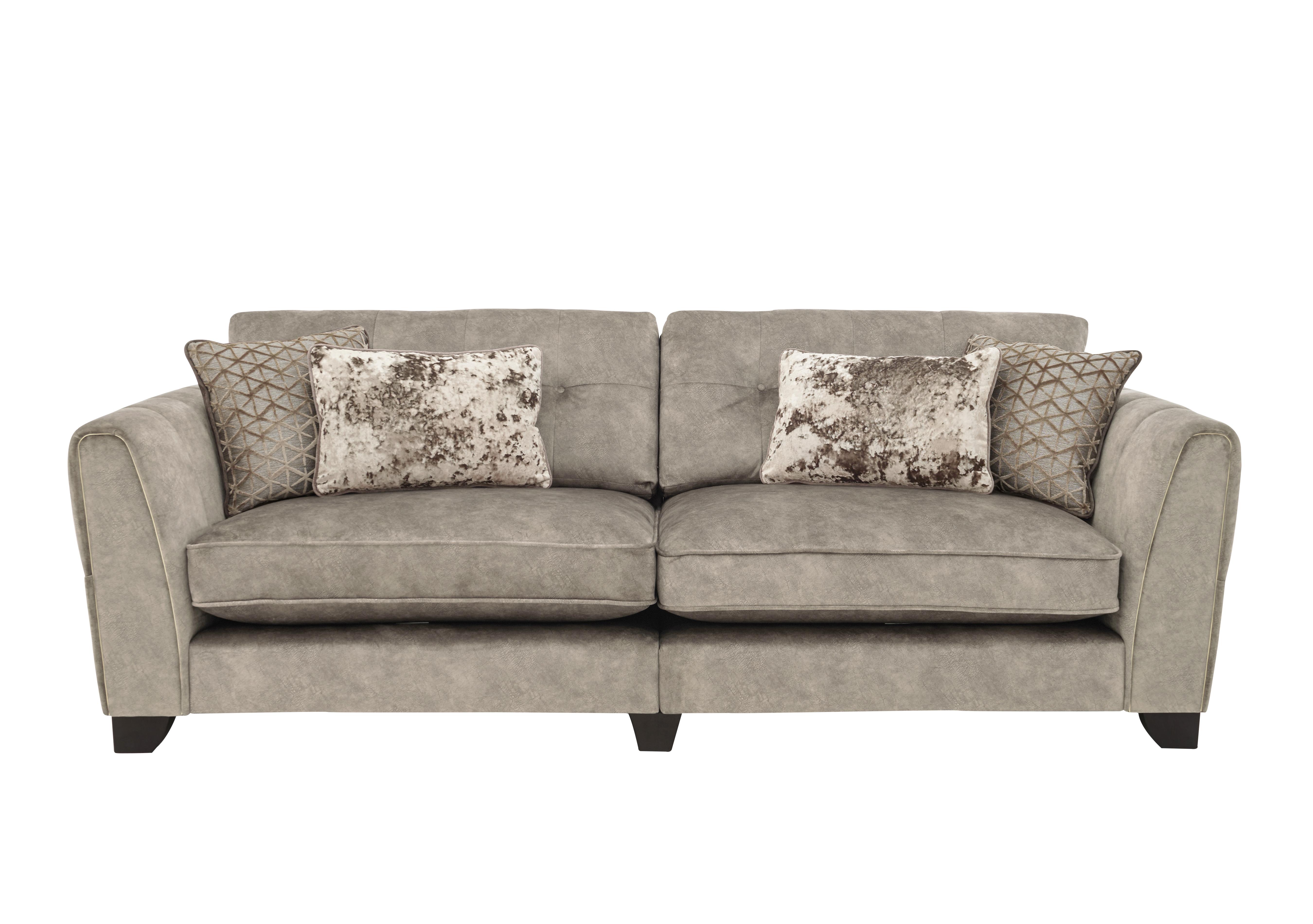 Ariana 4 Seater Fabric Classic Back Split Frame Sofa in Dapple Oyster Brass Insert on Furniture Village