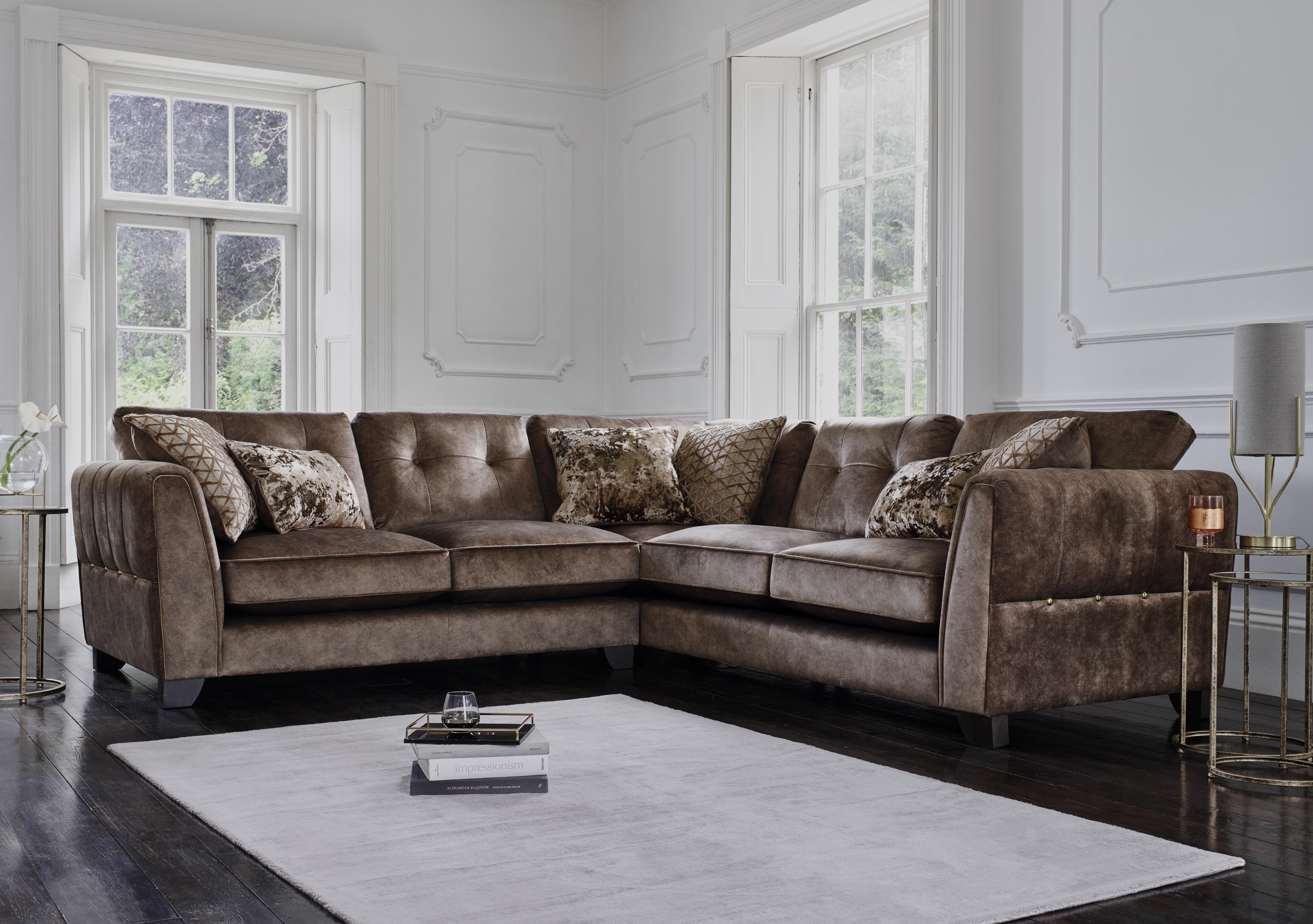 Ariana Large Fabric Classic Back Corner Sofa in  on Furniture Village
