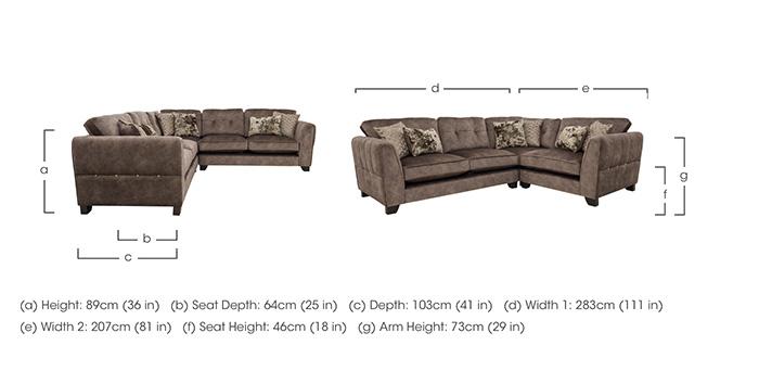 Ariana Small Fabric Classic Back Corner Sofa in  on Furniture Village