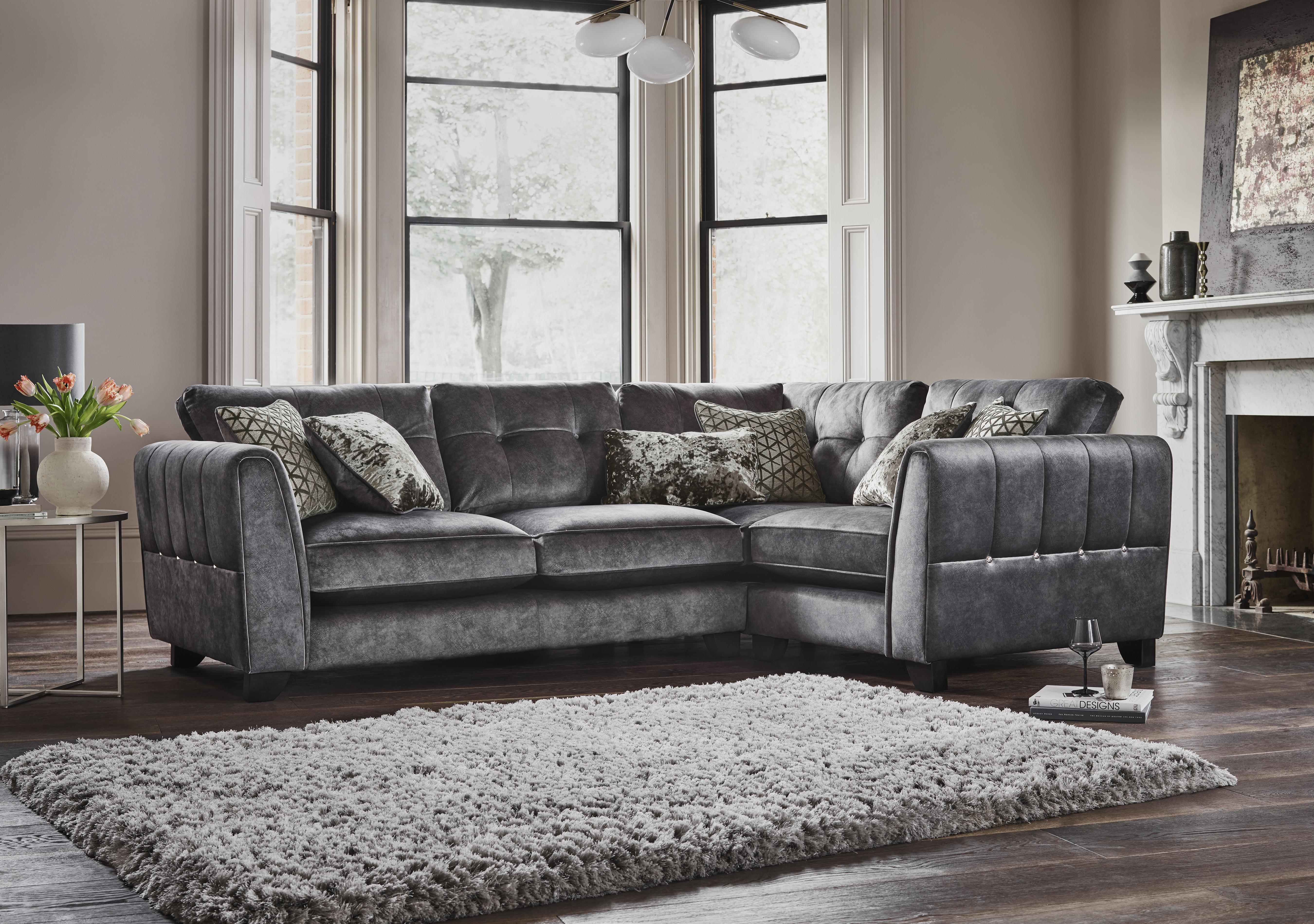 Ariana Small Fabric Classic Back Corner Sofa in  on Furniture Village