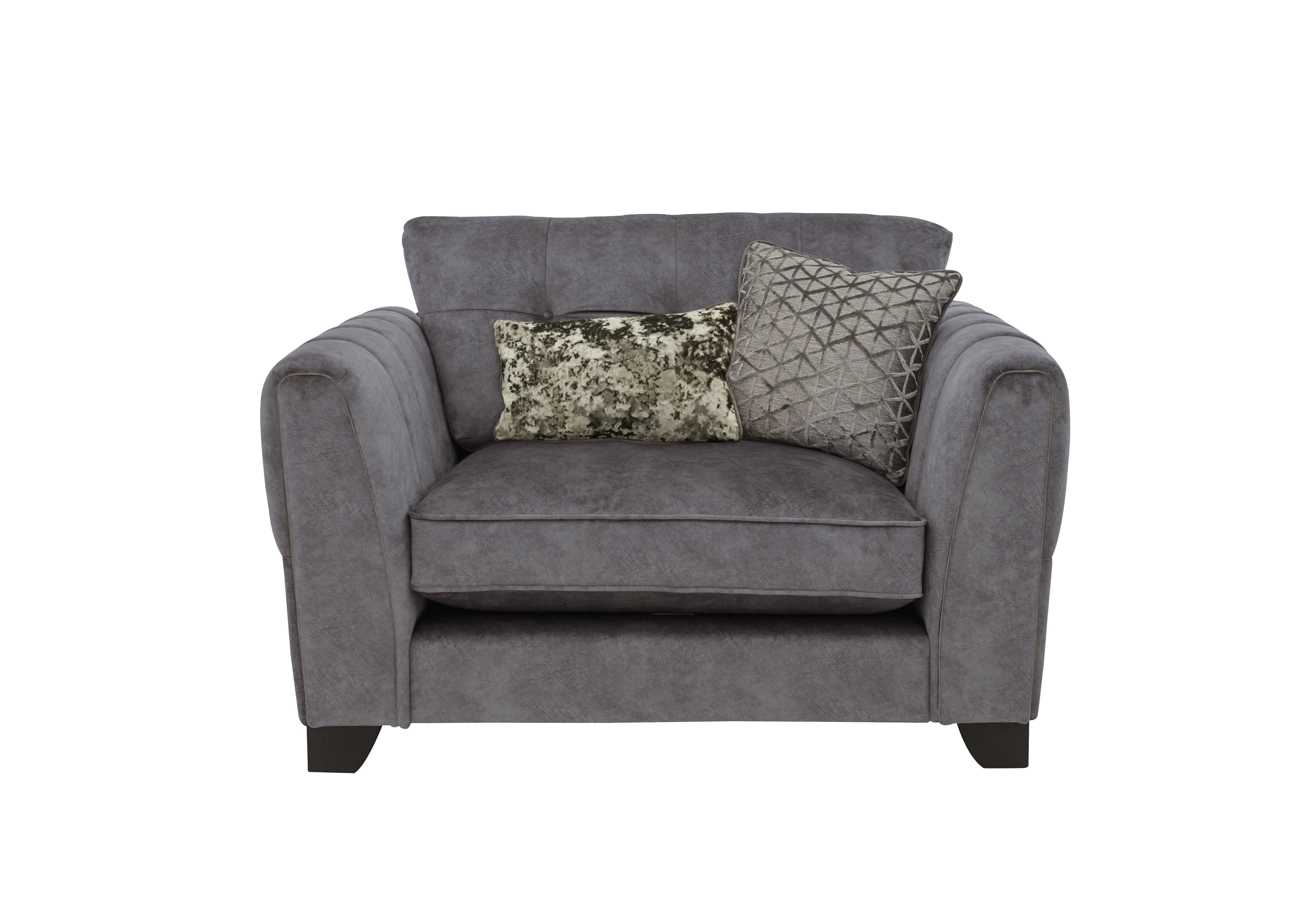 Ariana Classic Back Fabric Snuggler Chair in Dapple Moleskin No Insert on Furniture Village