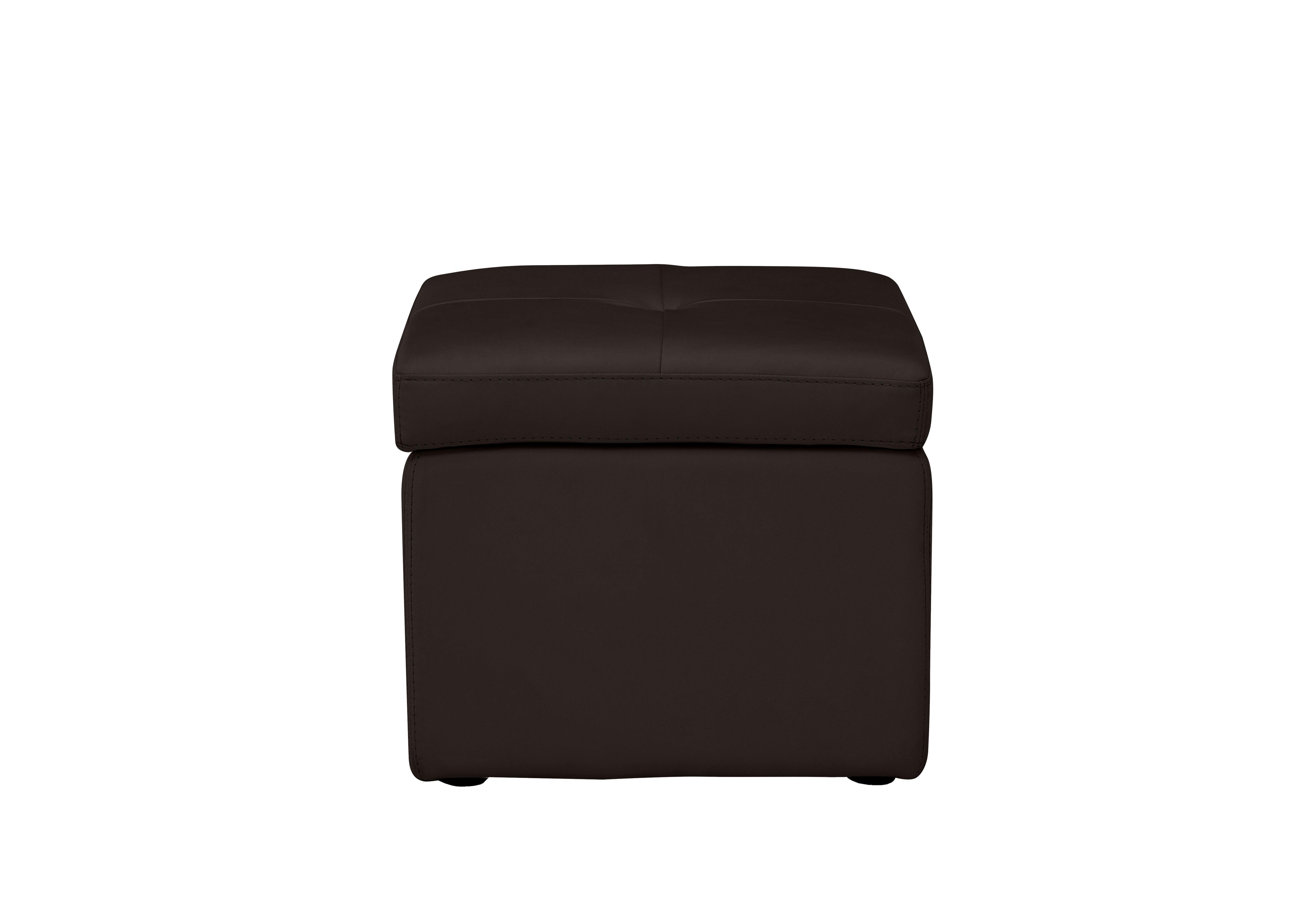 Easy Tray Leather Storage Footstool in Bv-1748 Dark Chocolate on Furniture Village