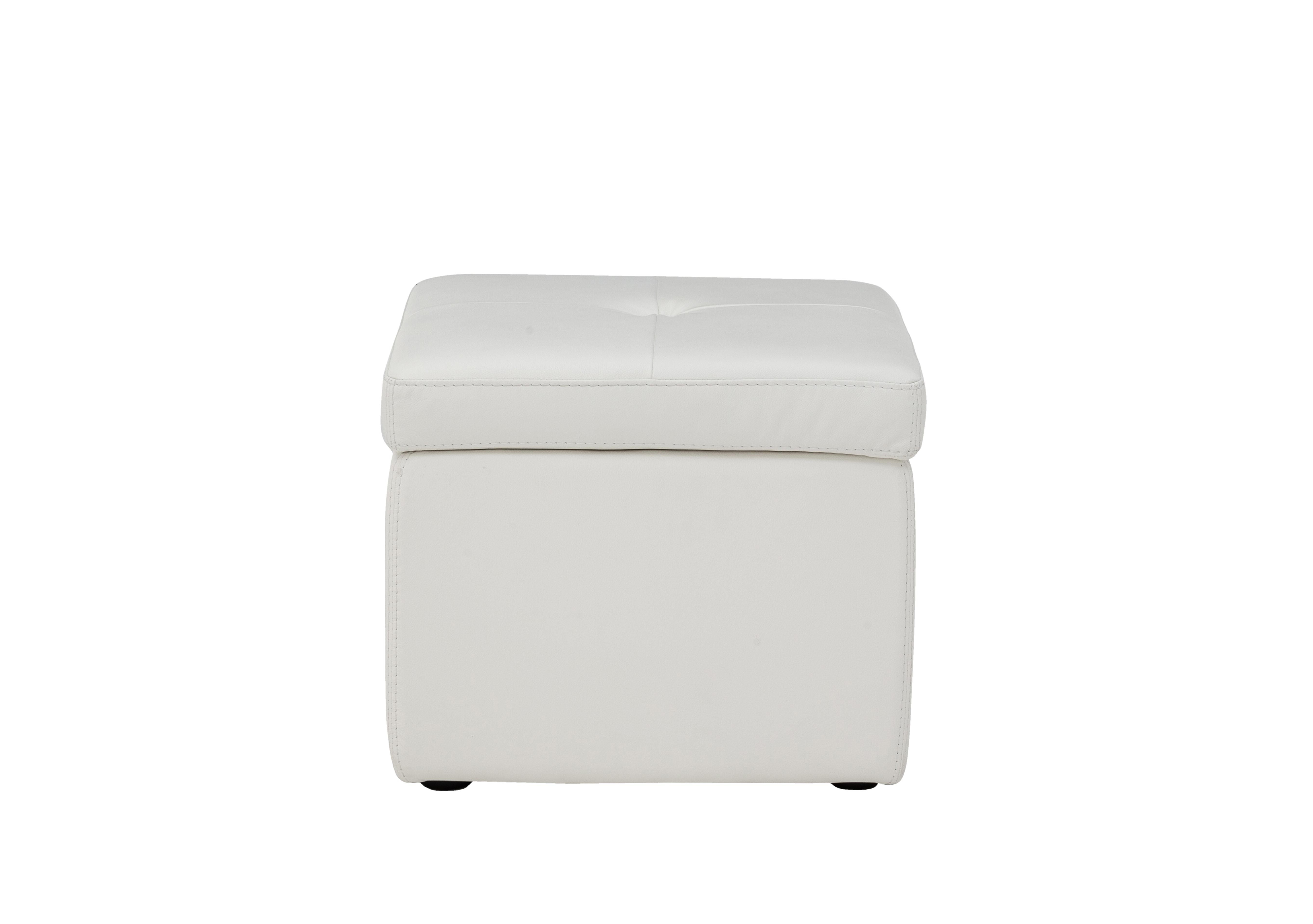 Easy Tray Leather Storage Footstool in Bv-744d Star White on Furniture Village