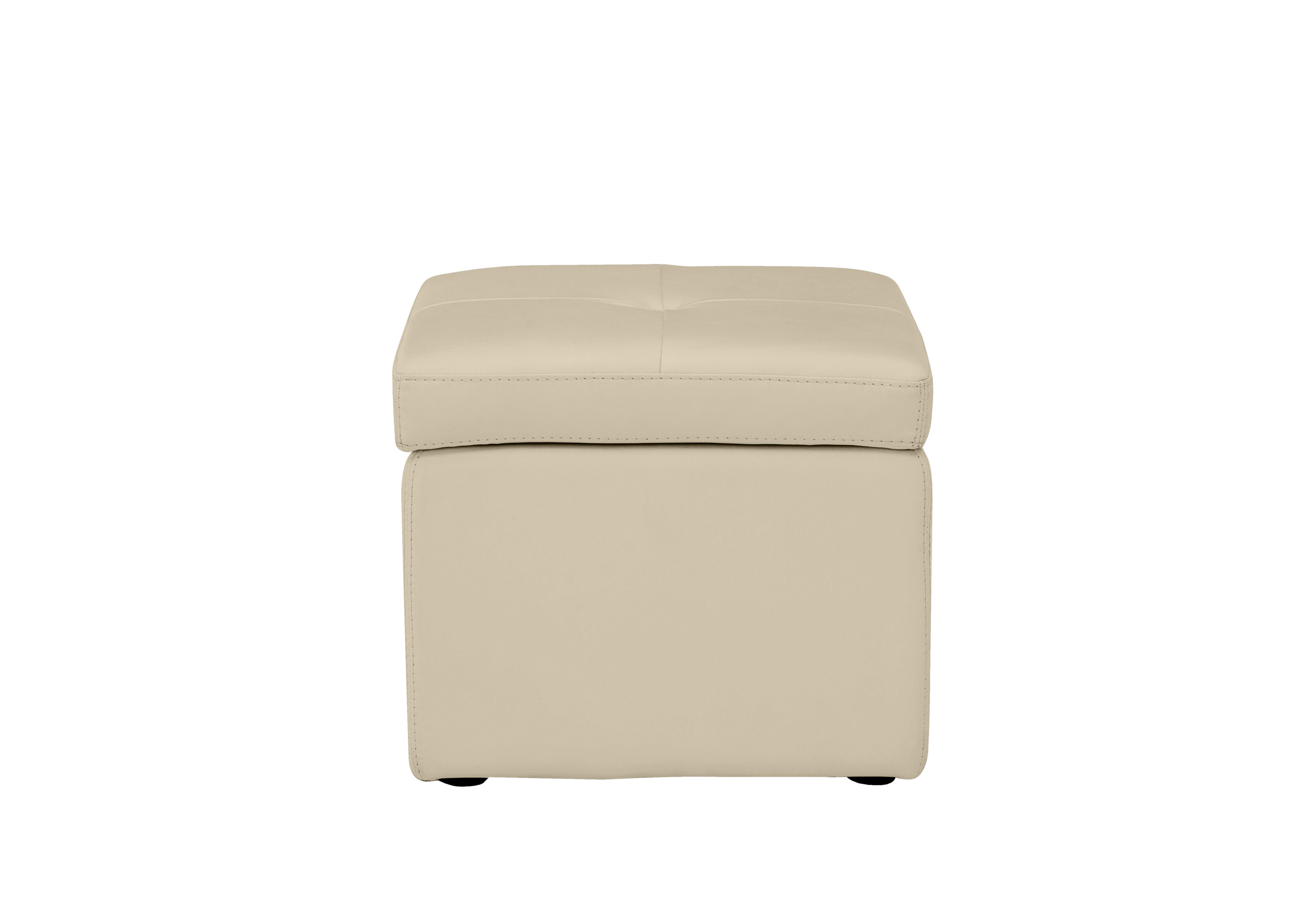 Easy Tray Leather Storage Footstool in Bv-862c Bisque on Furniture Village