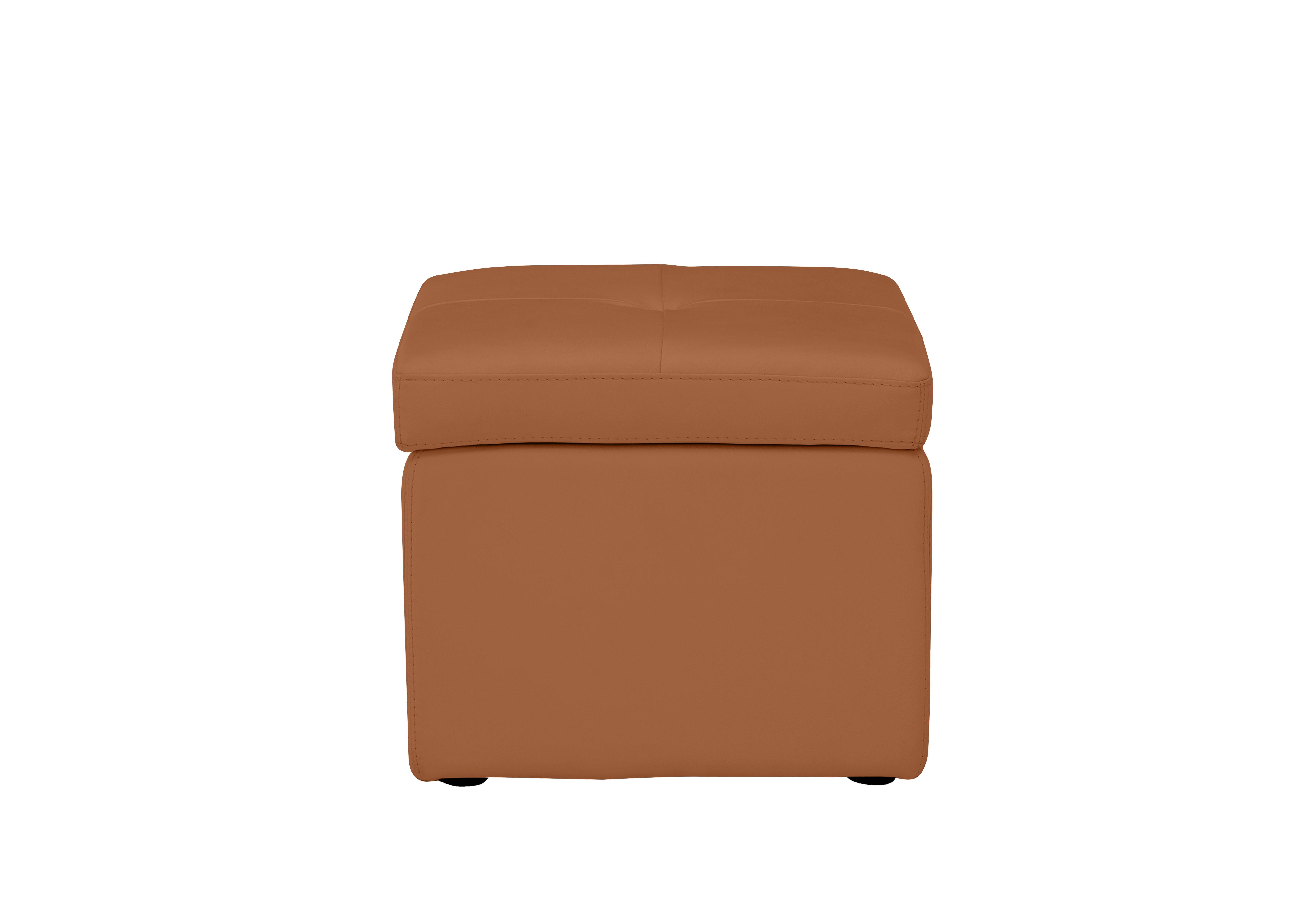 Easy Tray Leather Storage Footstool in Nc-334e Pecan Brown on Furniture Village