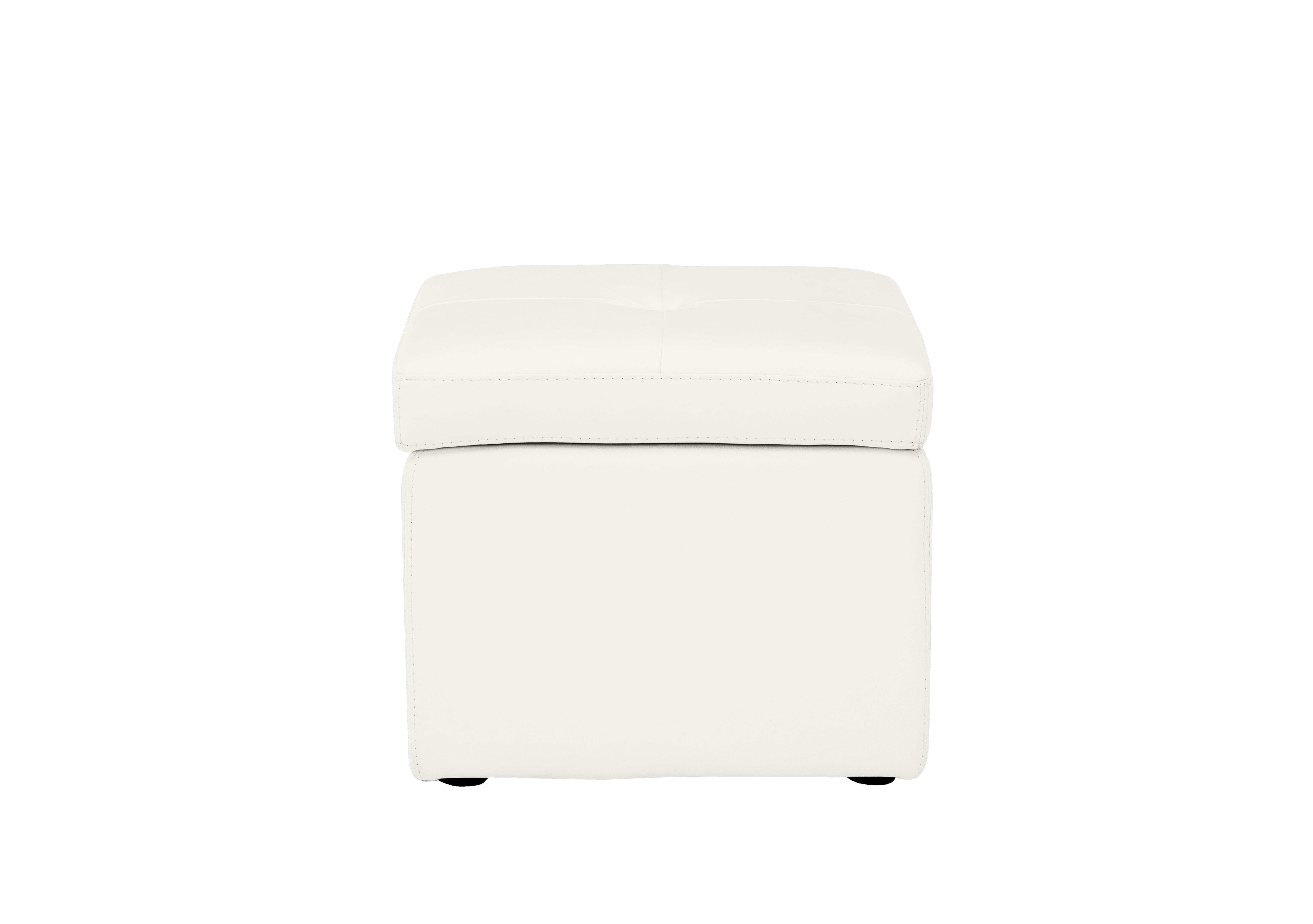 Easy Tray Leather Storage Footstool in Nc-744d Star White on Furniture Village