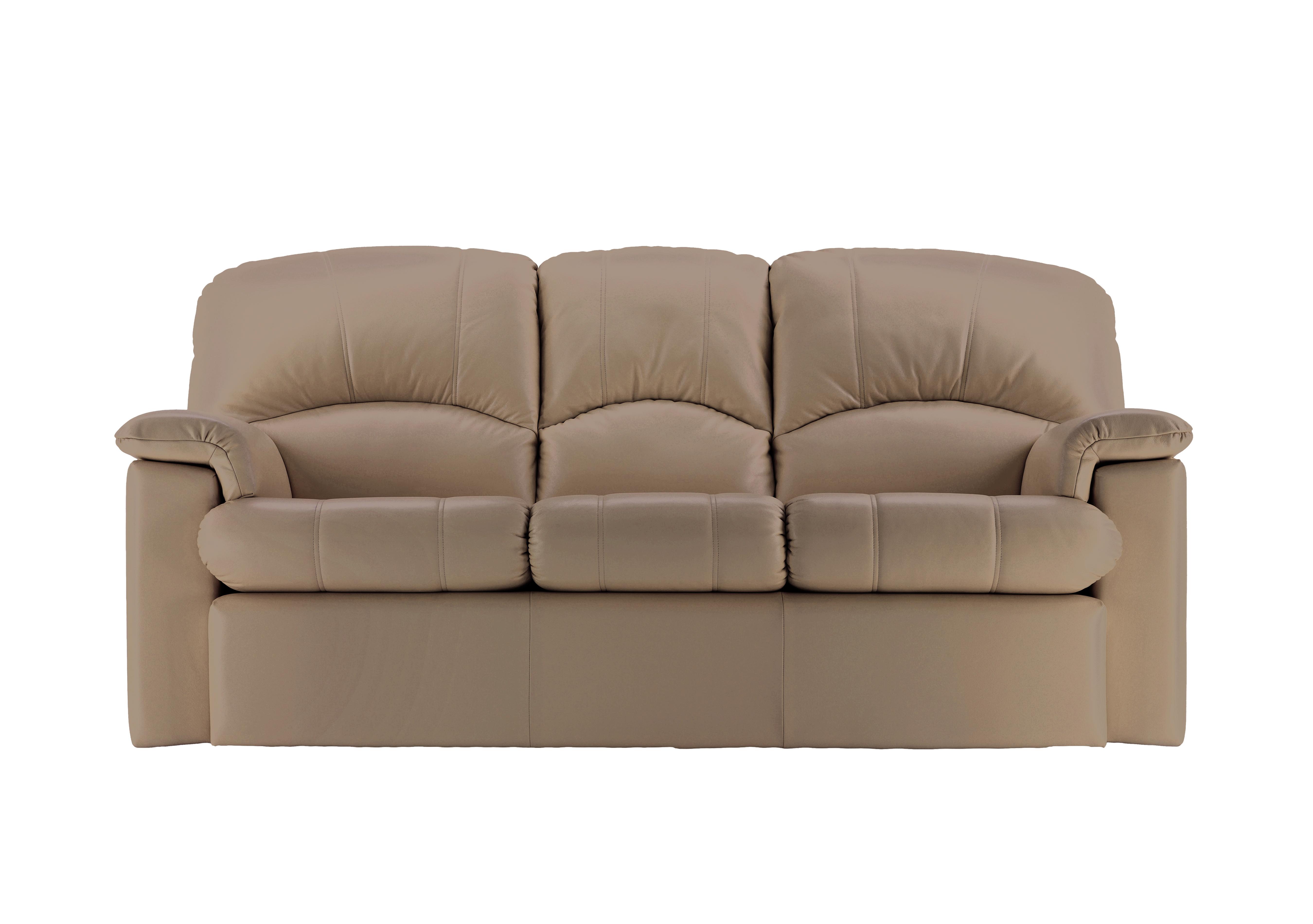 Chloe 3 Seater Leather Sofa in P216 Capri Mushroom on Furniture Village