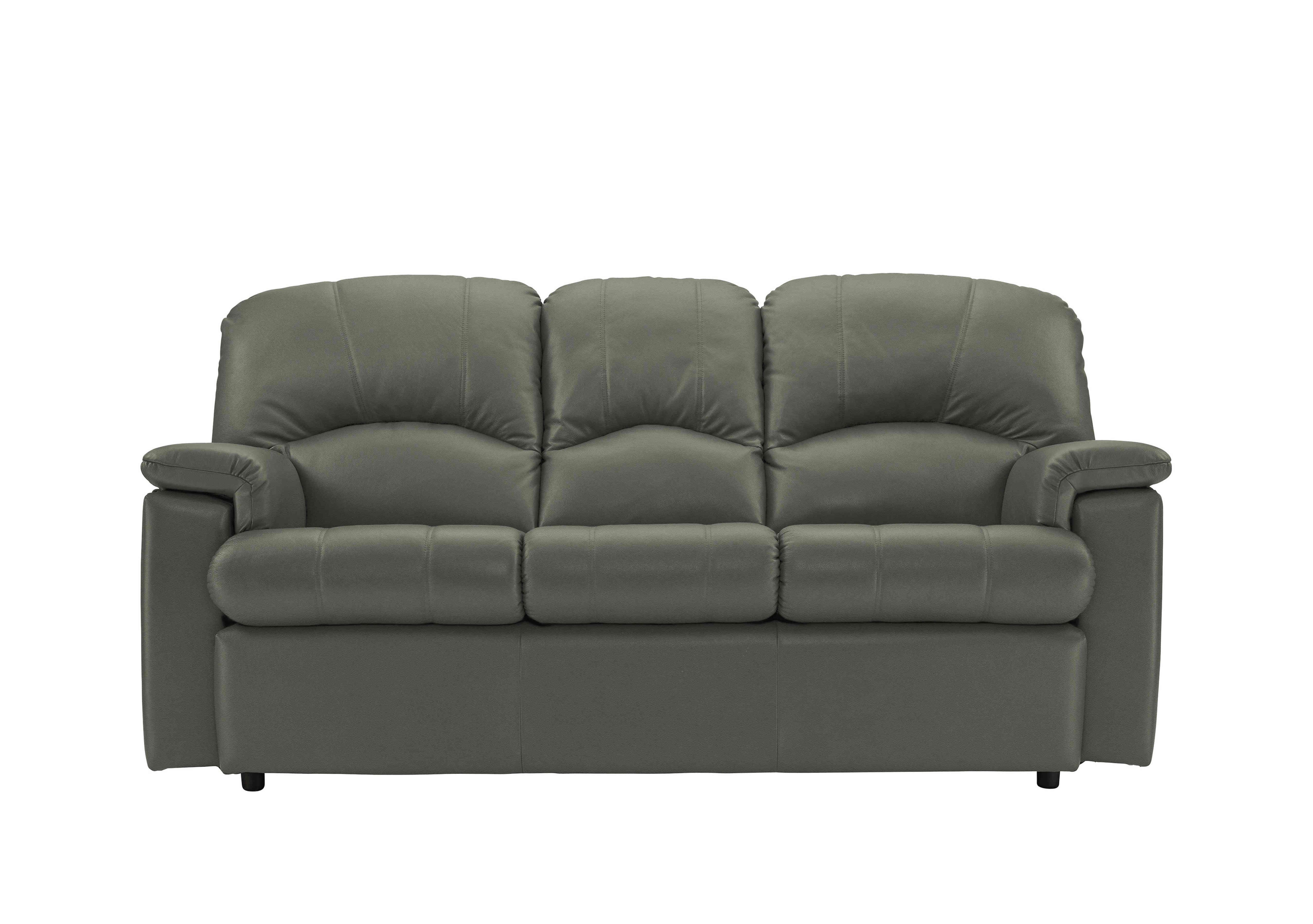 Chloe 3 Seater Leather Sofa in P222 Capri Grey on Furniture Village