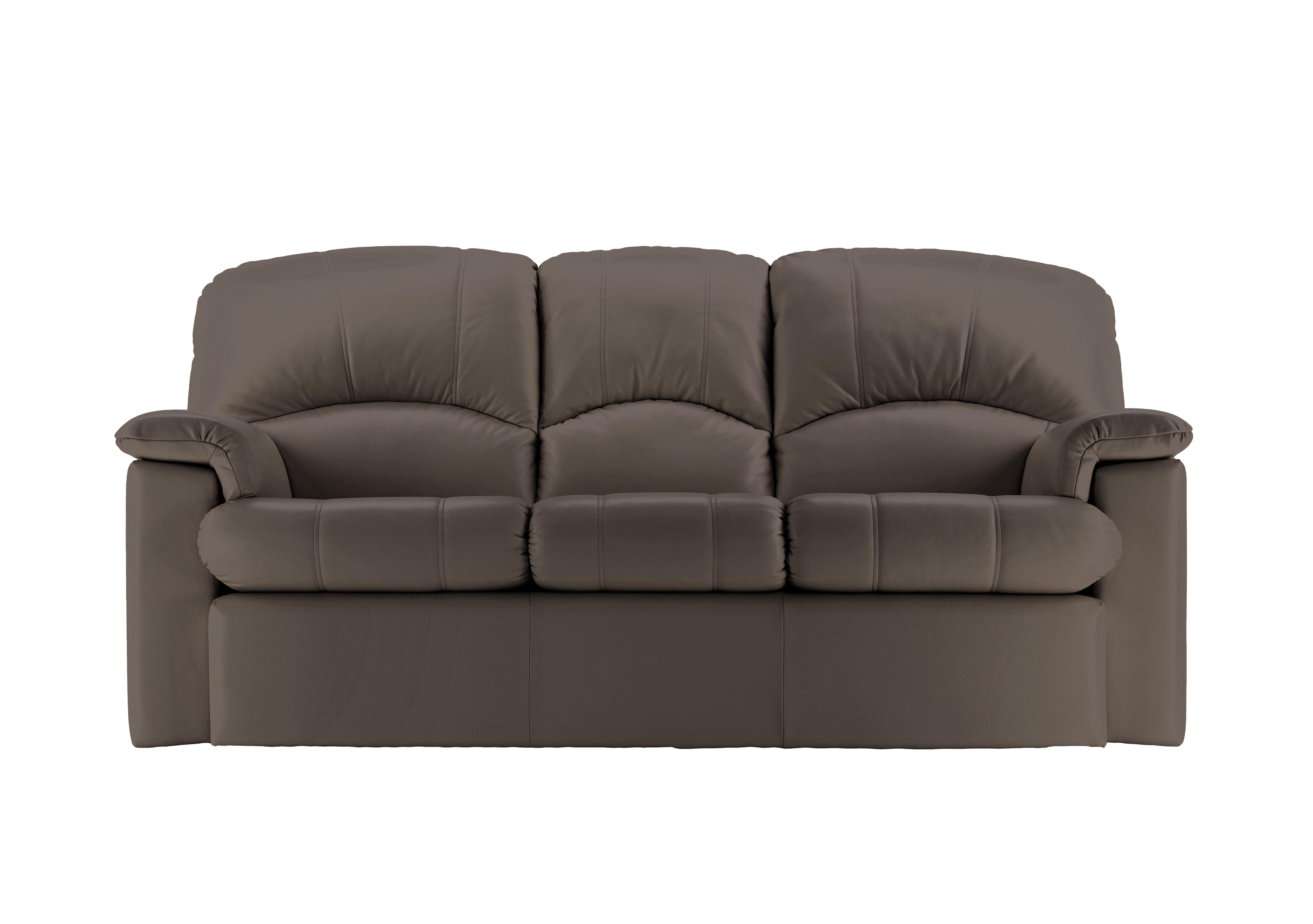 Chloe 3 Seater Leather Sofa in P232 Capri Taupe on Furniture Village