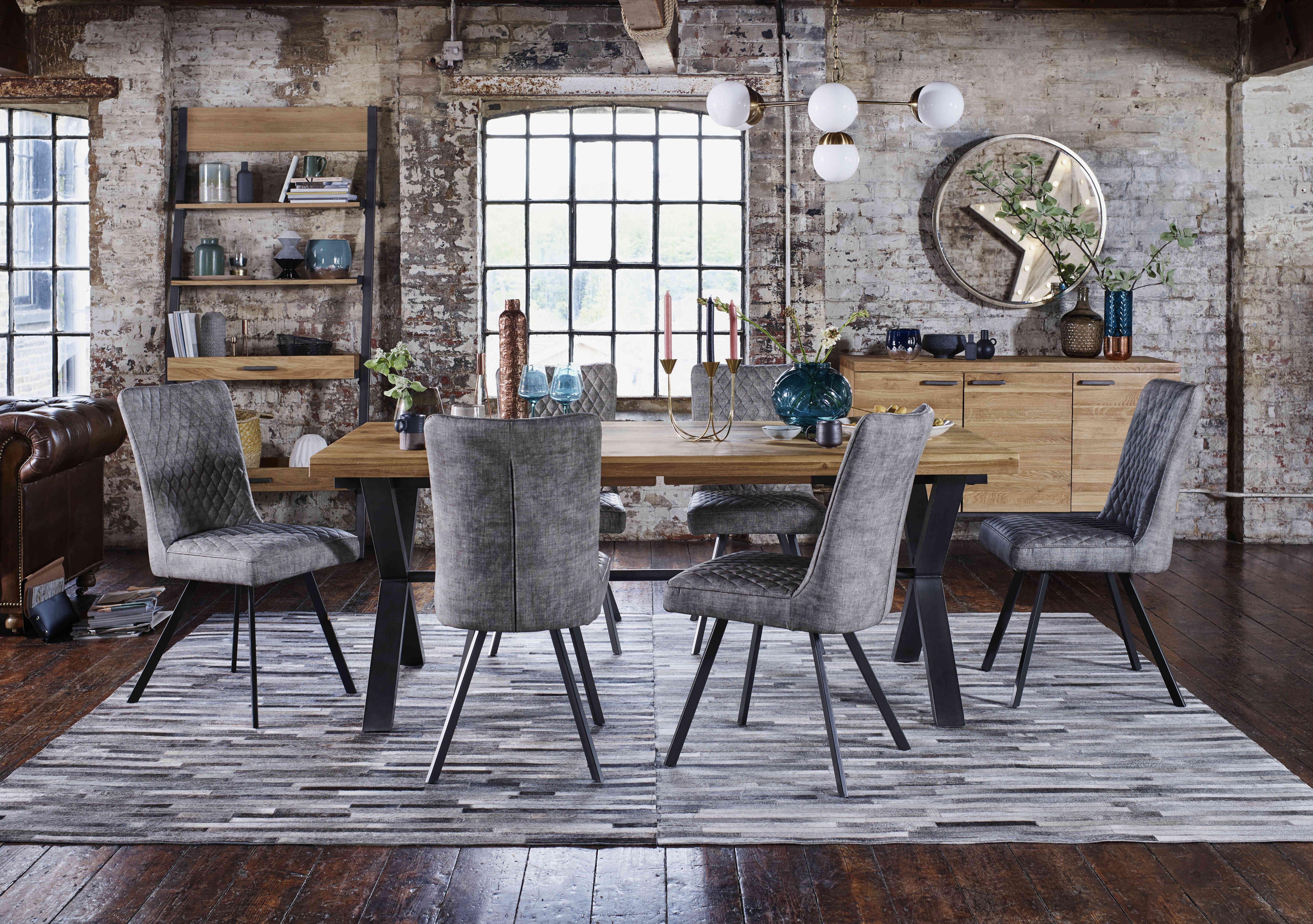Earth Large Dining Table and 6 Dining Chairs in  on Furniture Village