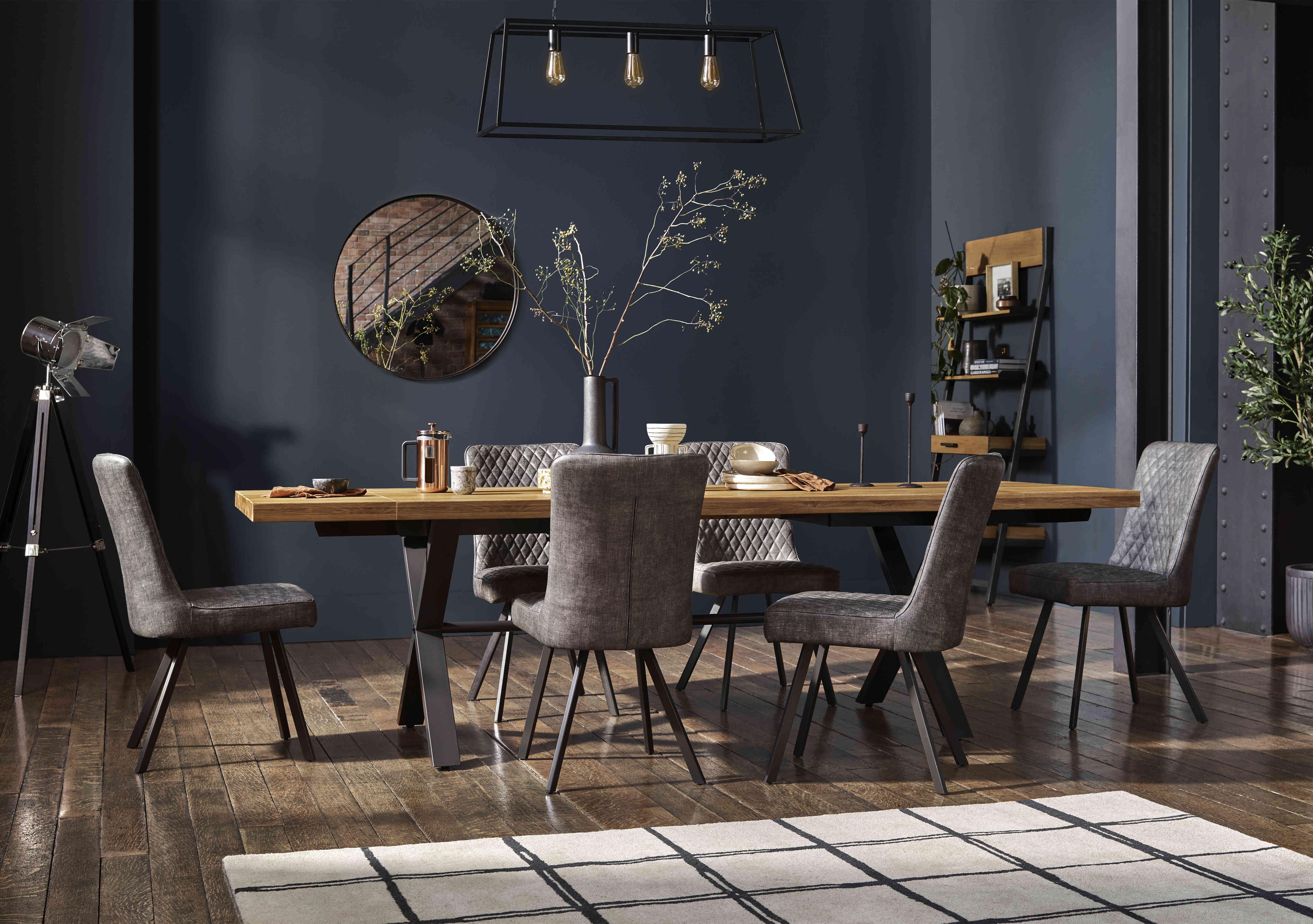Earth Large Straight Edge Dining Table and 6 Dining Chairs in  on Furniture Village