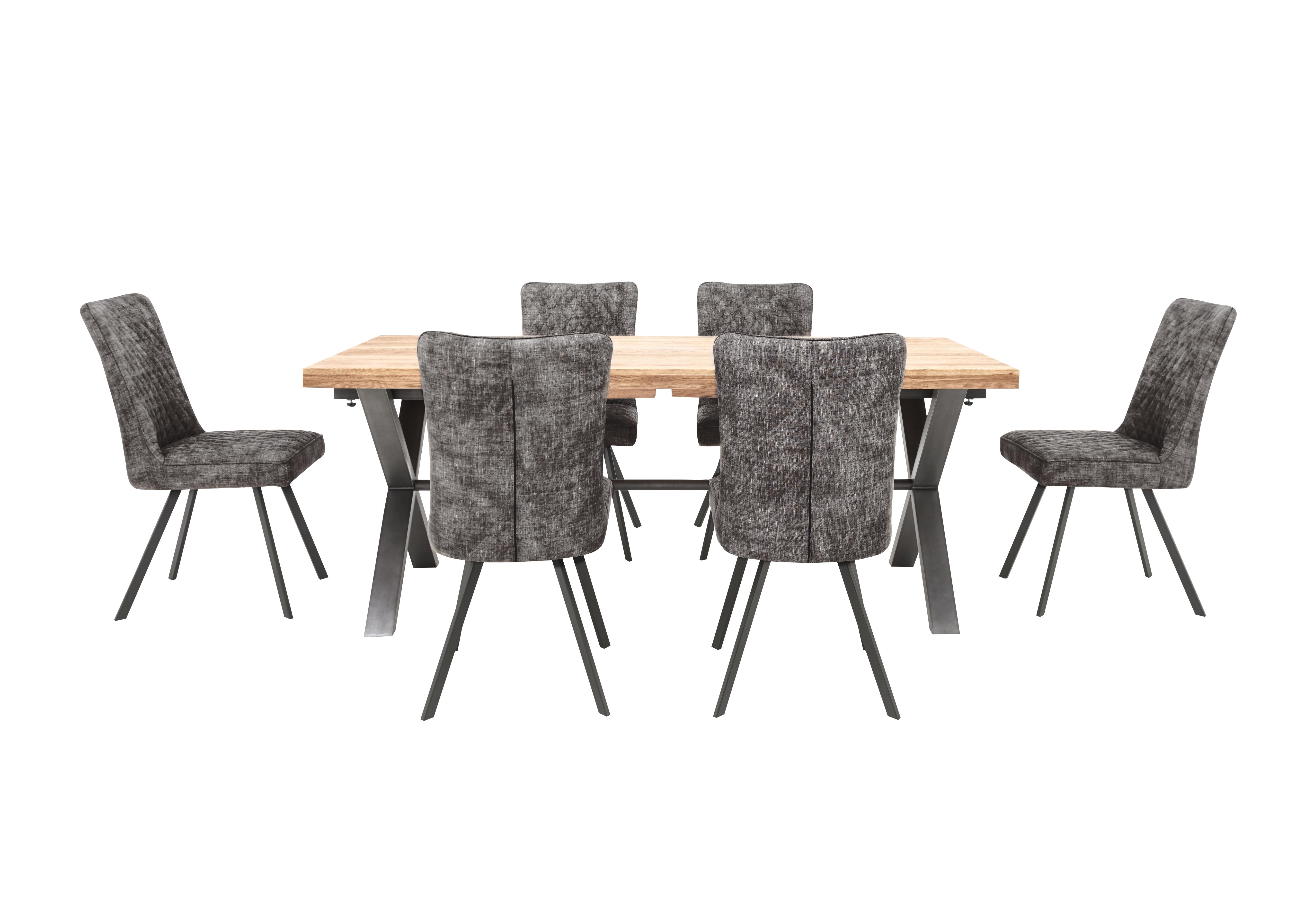 Earth Large Dining Table and 6 Dining Chairs in Graphite on Furniture Village