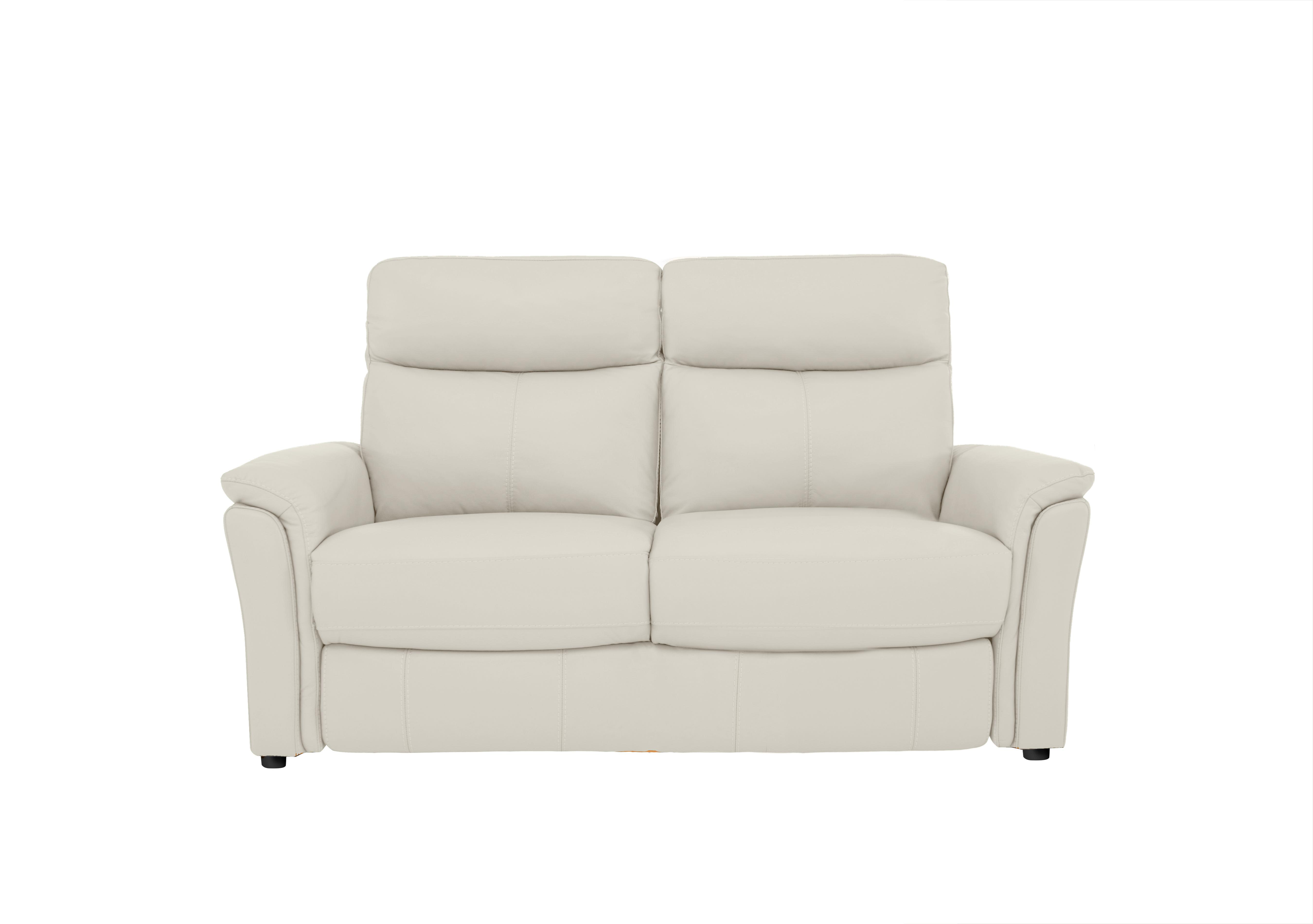 Compact Collection Piccolo 2 Seater Leather Static Sofa in Bv-156e Frost on Furniture Village