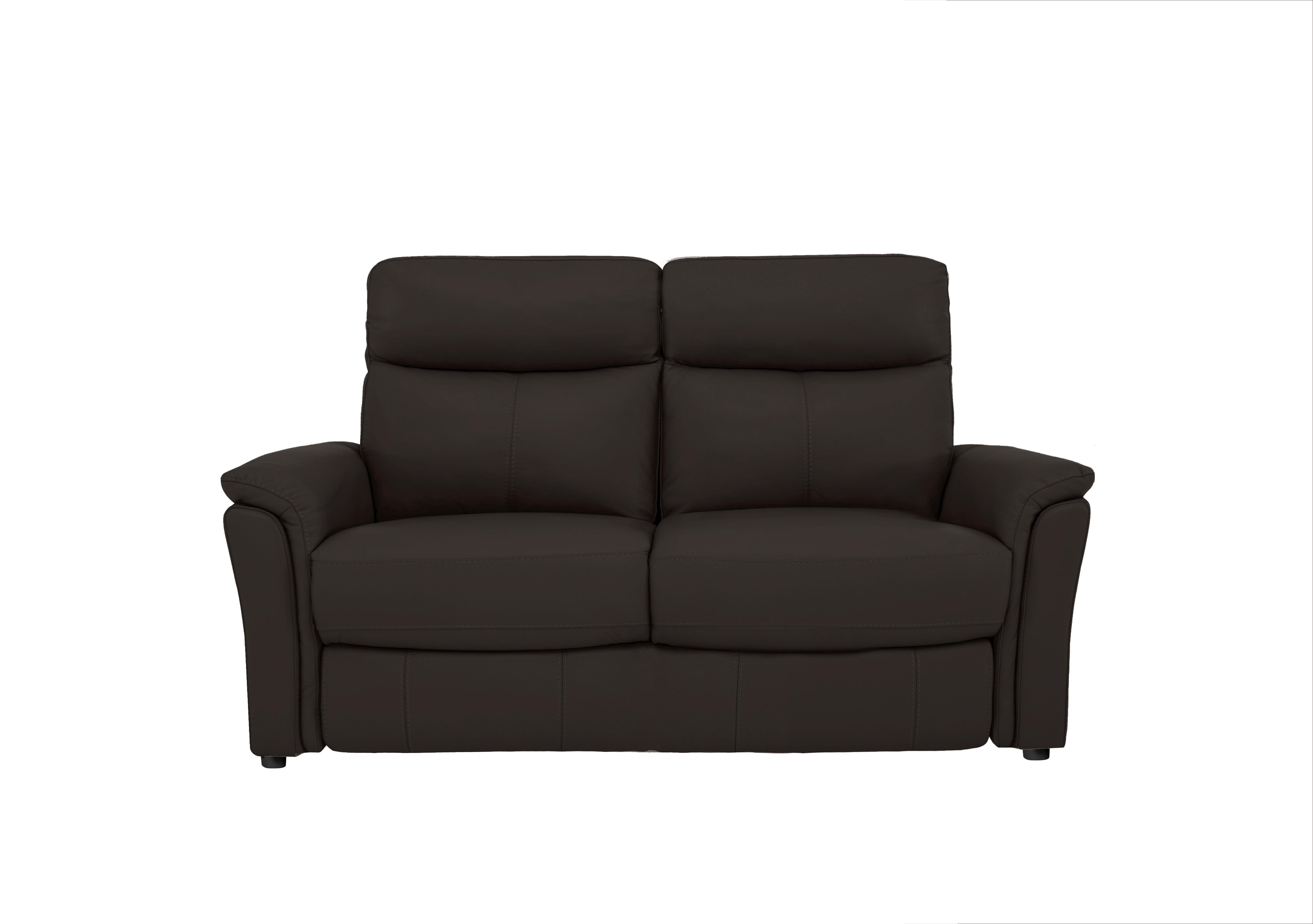 Compact Collection Piccolo 2 Seater Leather Static Sofa in Bv-1748 Dark Chocolate on Furniture Village